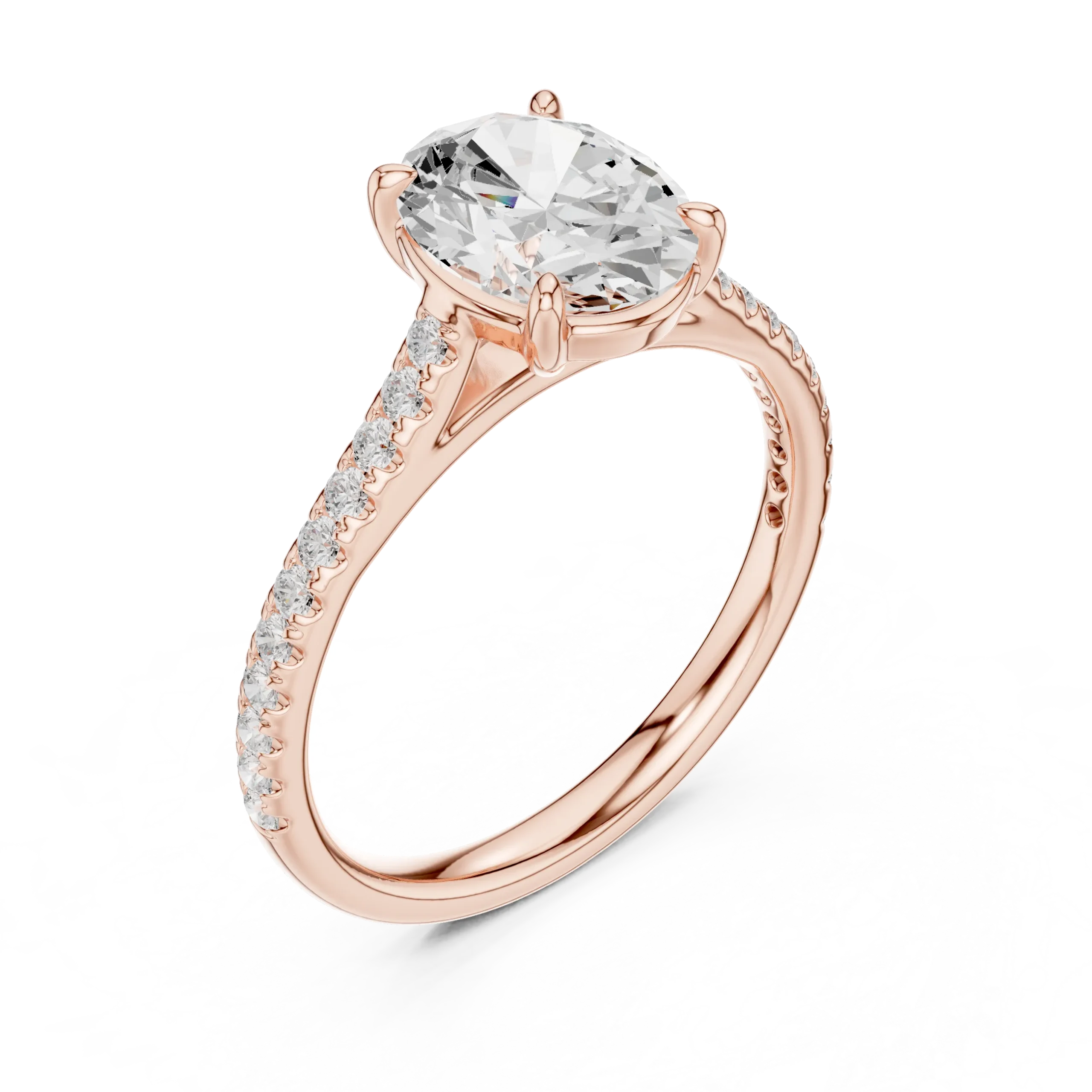 Ovelia Oval Diamond Solitaire Ring