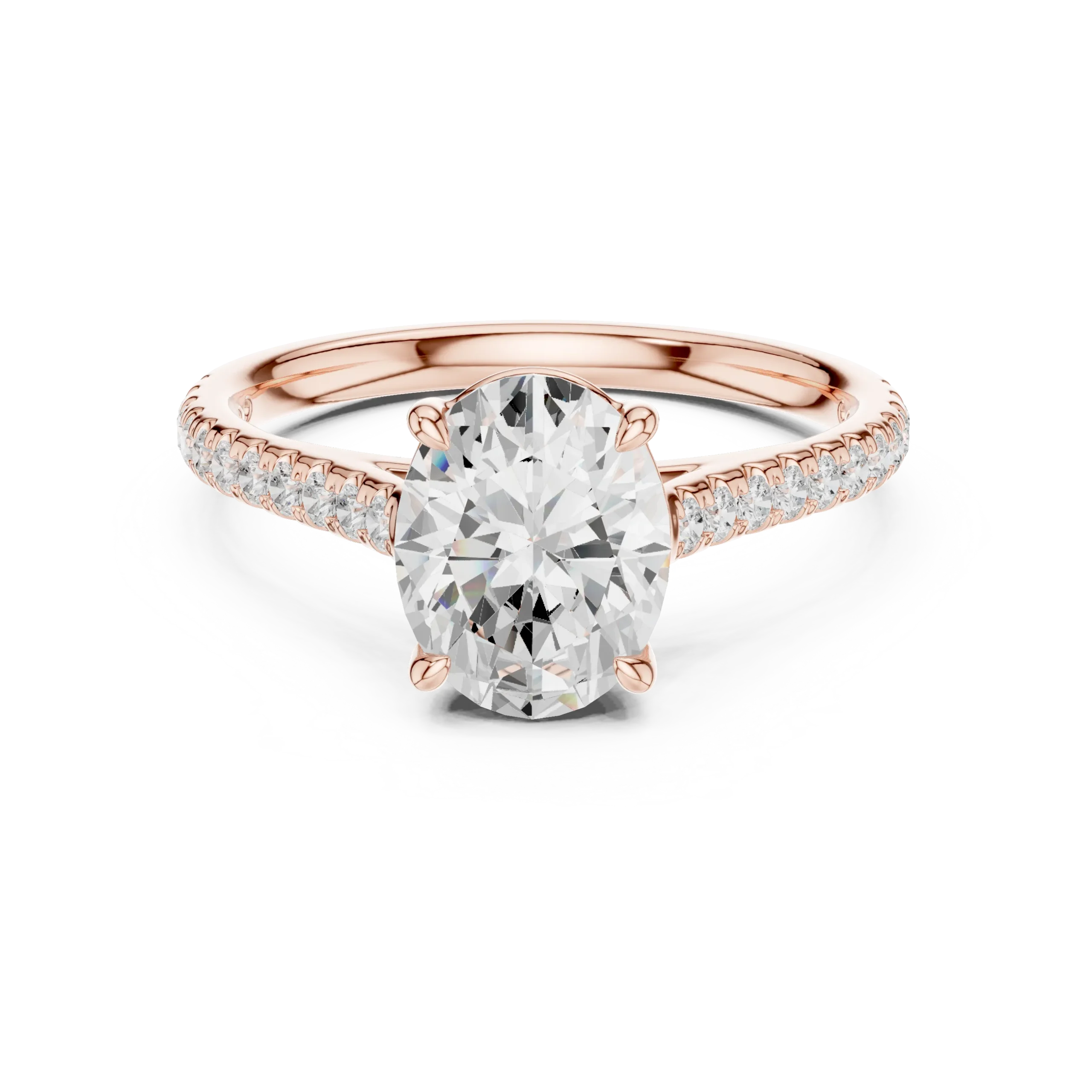 Ovelia Oval Diamond Solitaire Ring - Image 4