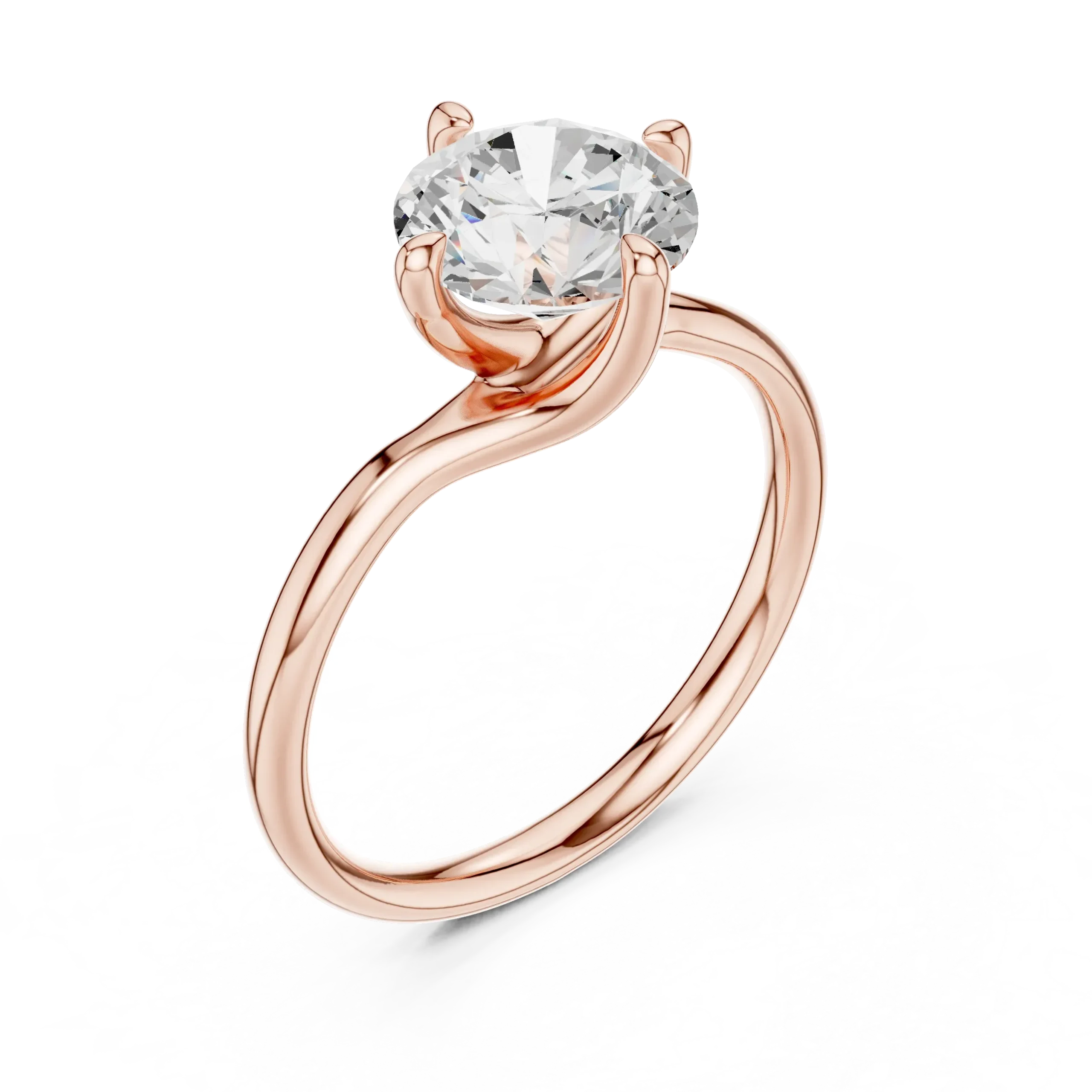 Royelle Twist Diamond Solitaire Ring