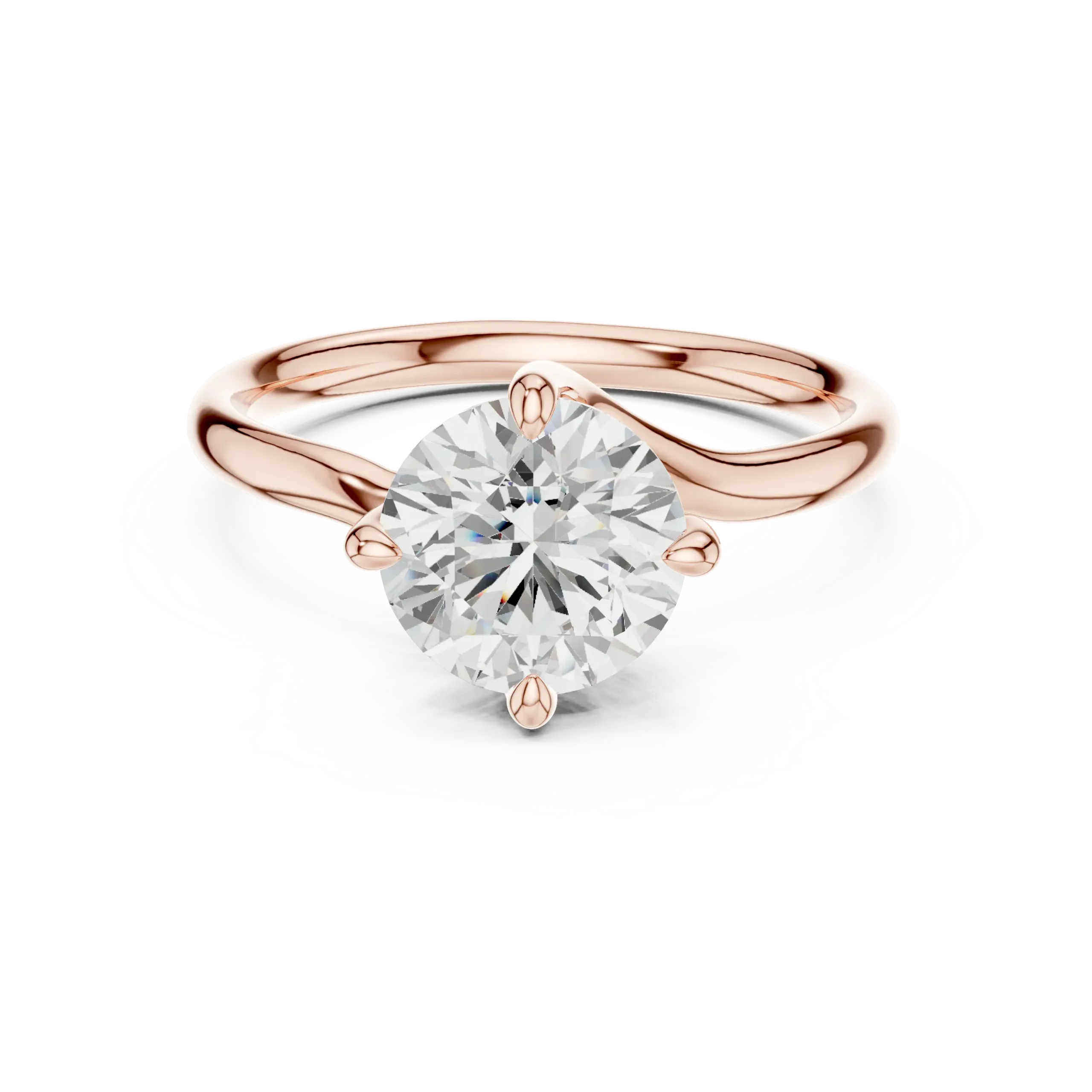 Royelle Twist Diamond Solitaire Ring - Image 4