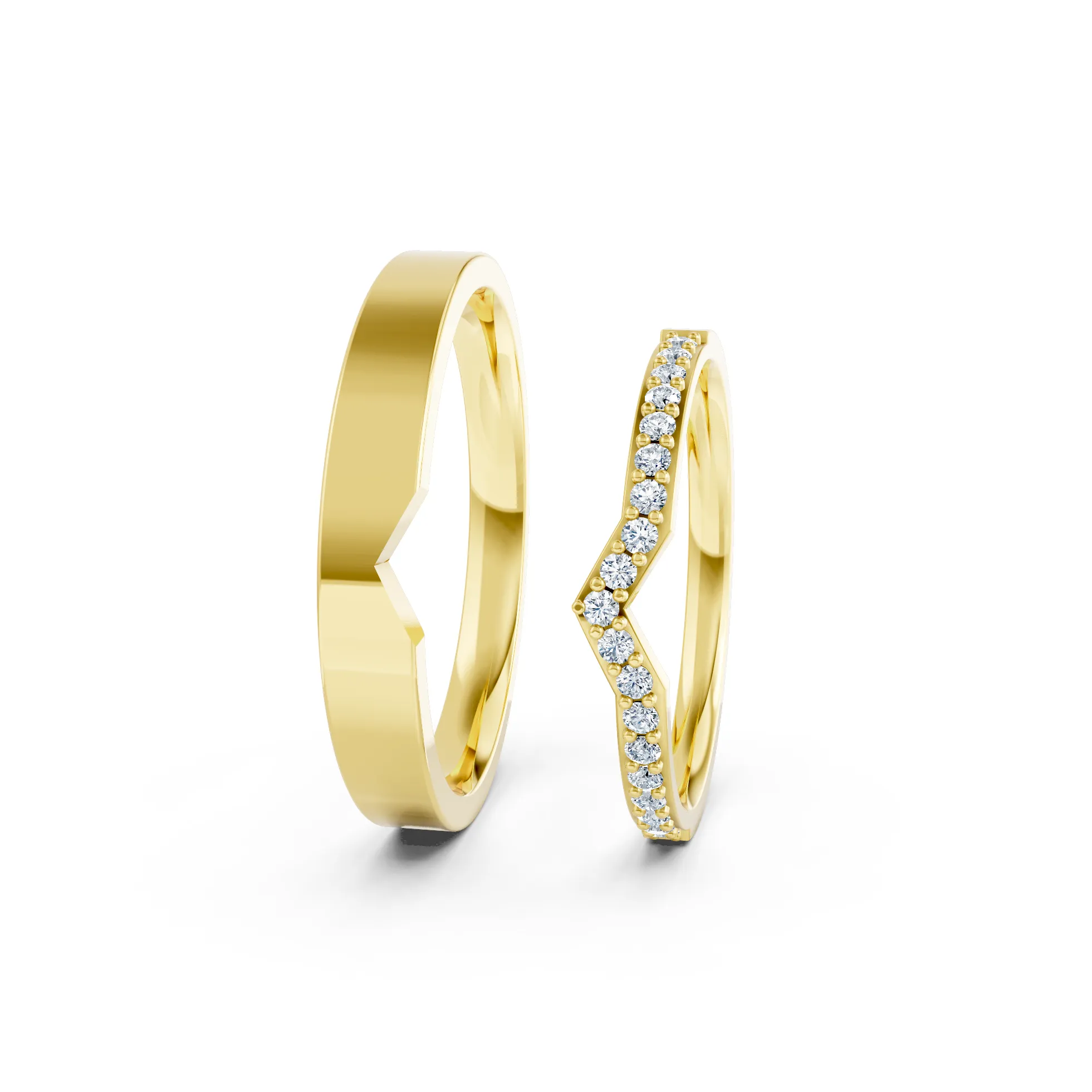 Chevron Diamond Couple Ring Set - Image 7