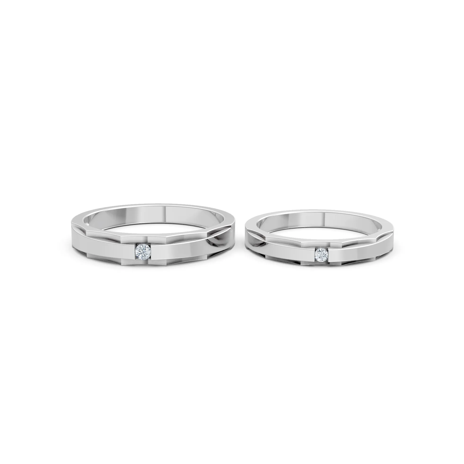 Horus Diamond Couple Wedding Band Set - Image 8