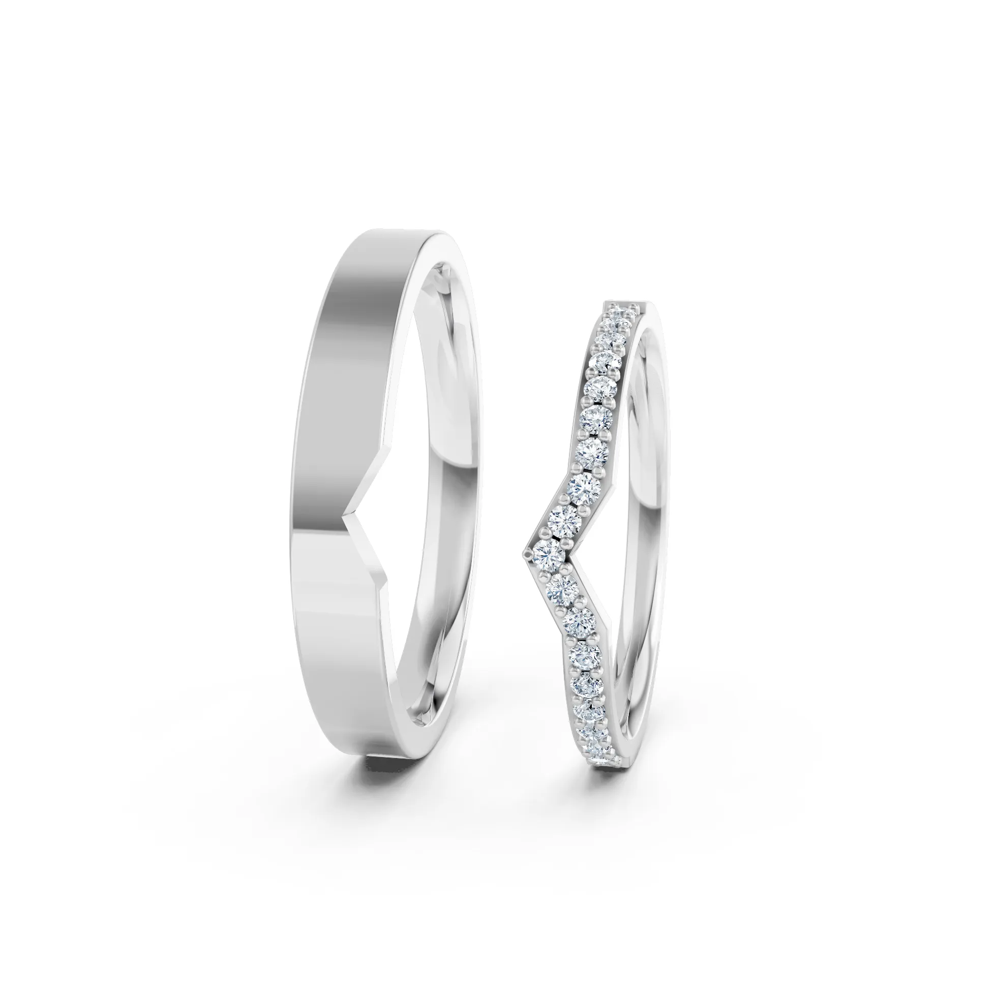 Chevron Diamond Couple Ring Set - Image 8