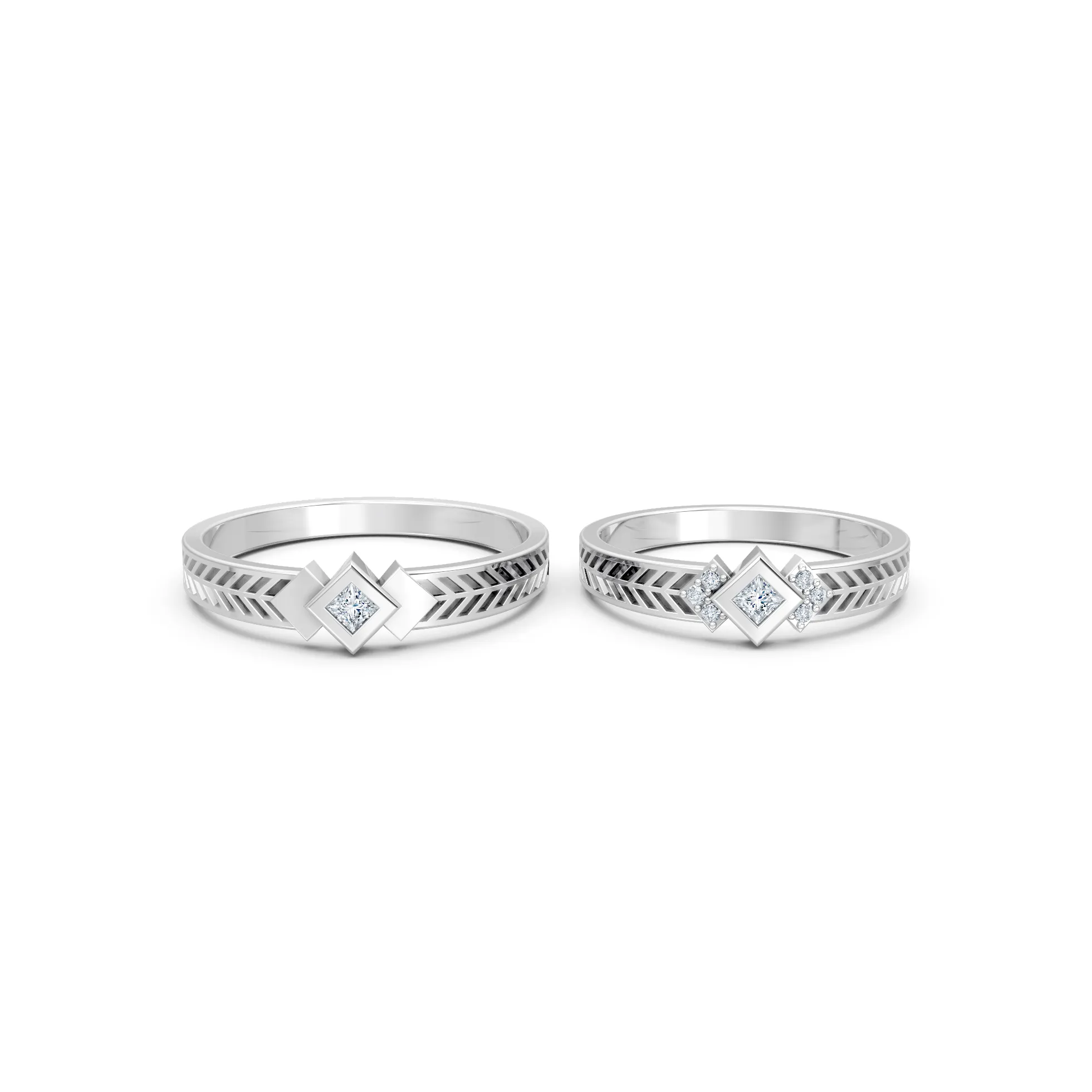 Likara Diamond Couple Band Set - Image 8