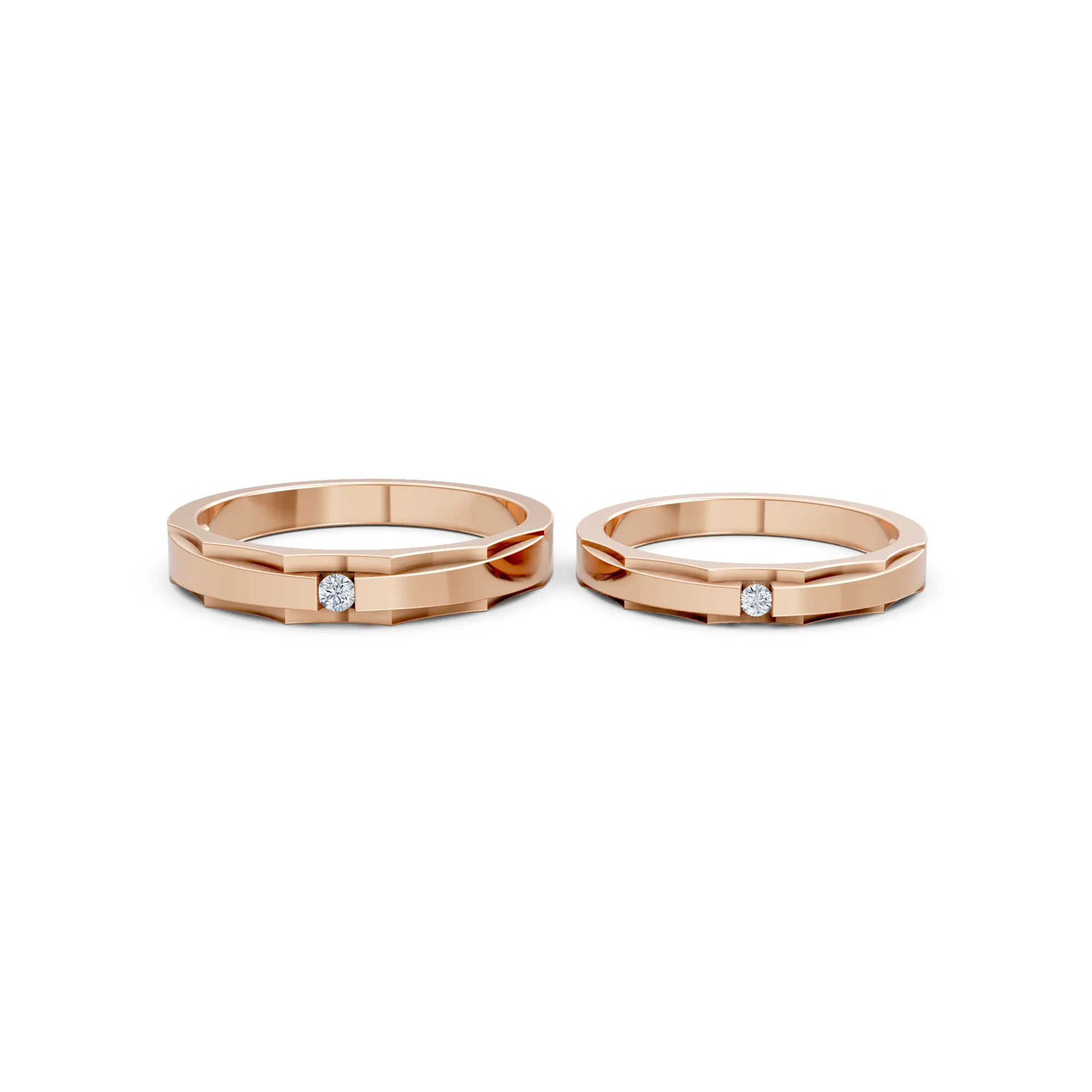 Horus Diamond Couple Wedding Band Set - Image 9