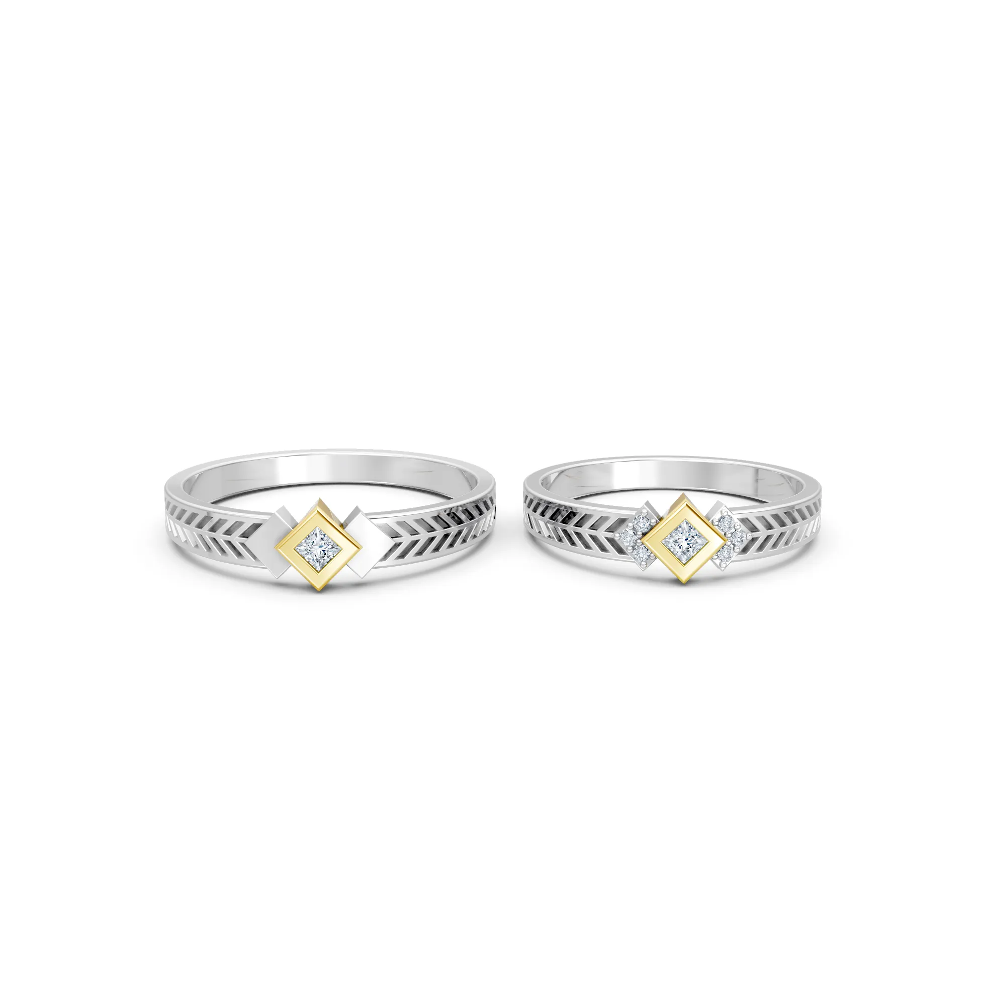 Likara Diamond Couple Band Set - Image 9