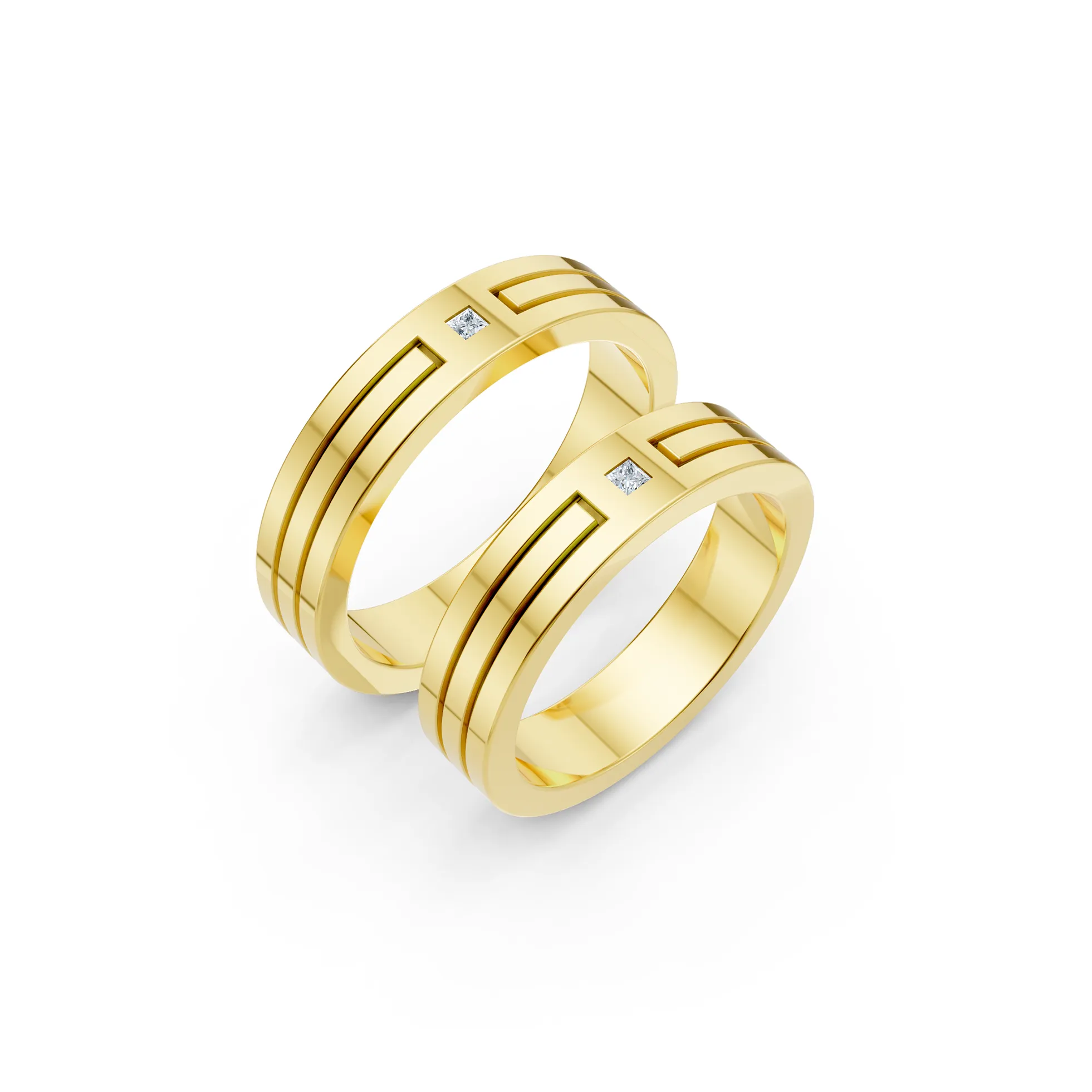 Classic Gold Diamond Couple Ring
