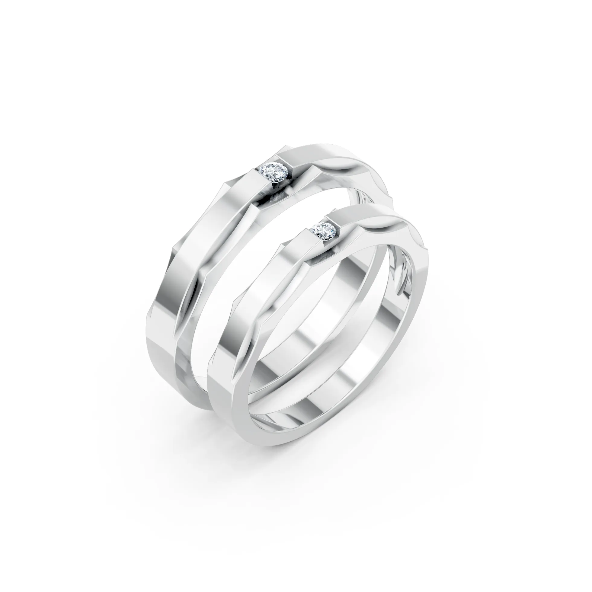Horus Diamond Couple Wedding Band Set - Image 2