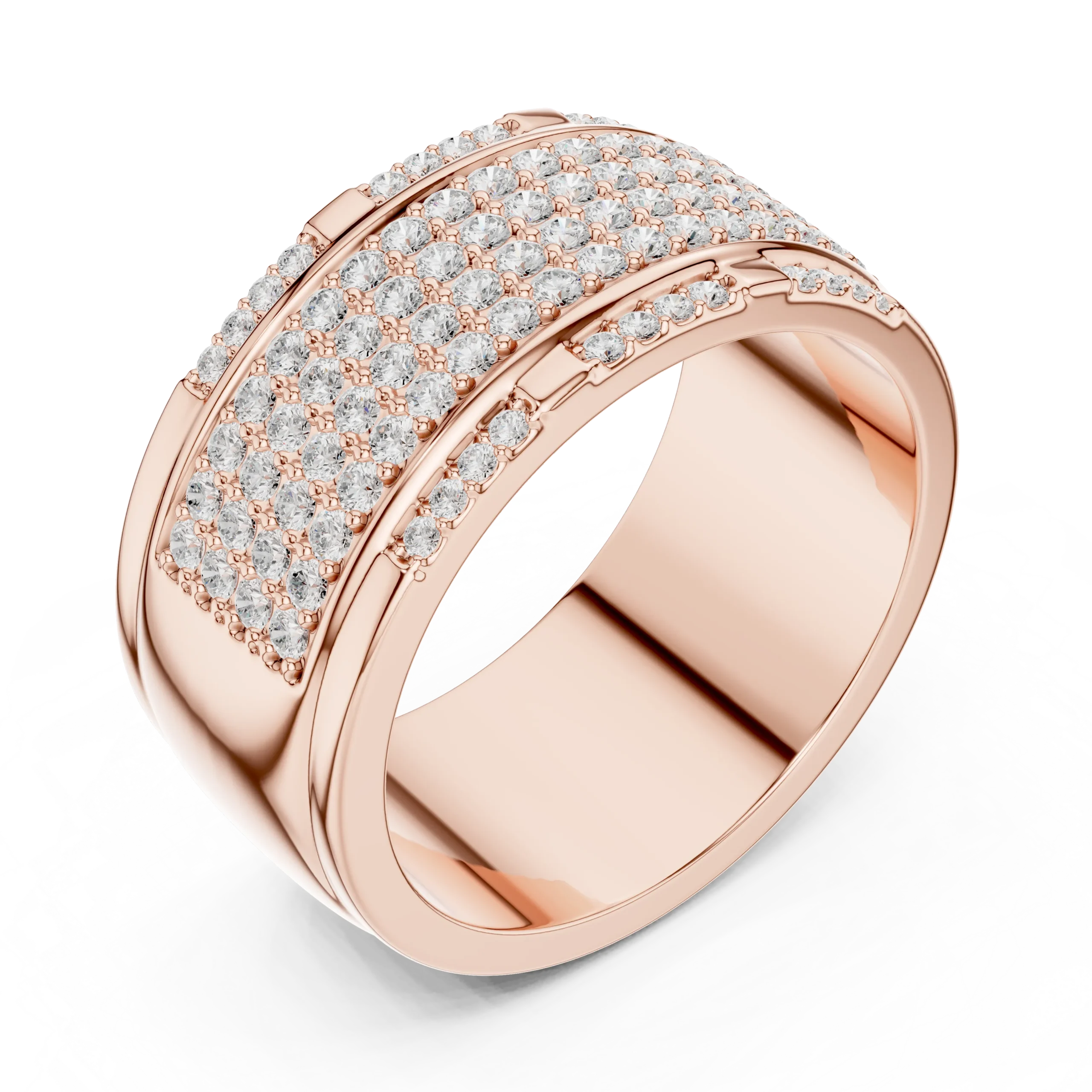 Four-Row Diamond Eternity Band