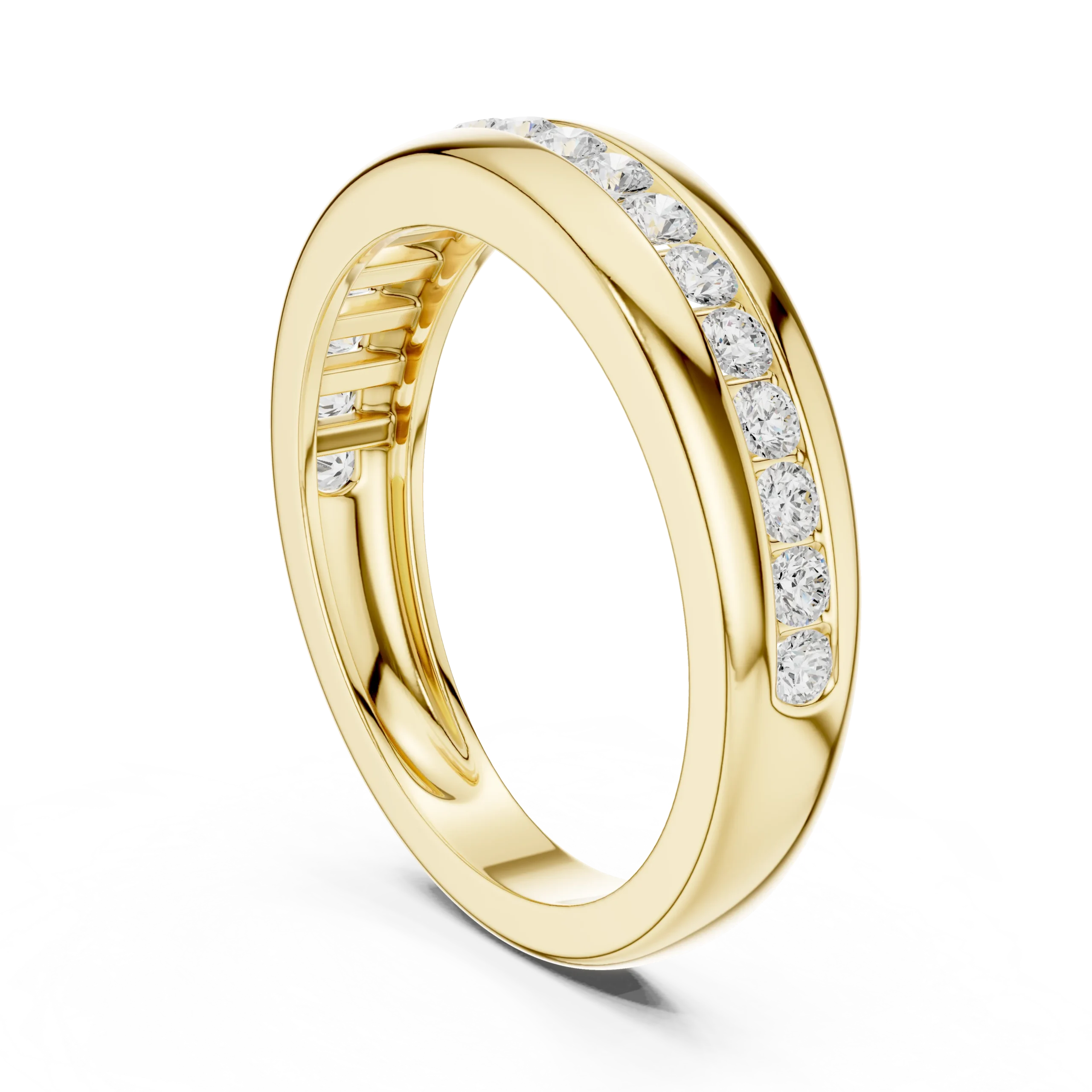 Classic Channel Diamond Gold Ring - Image 4