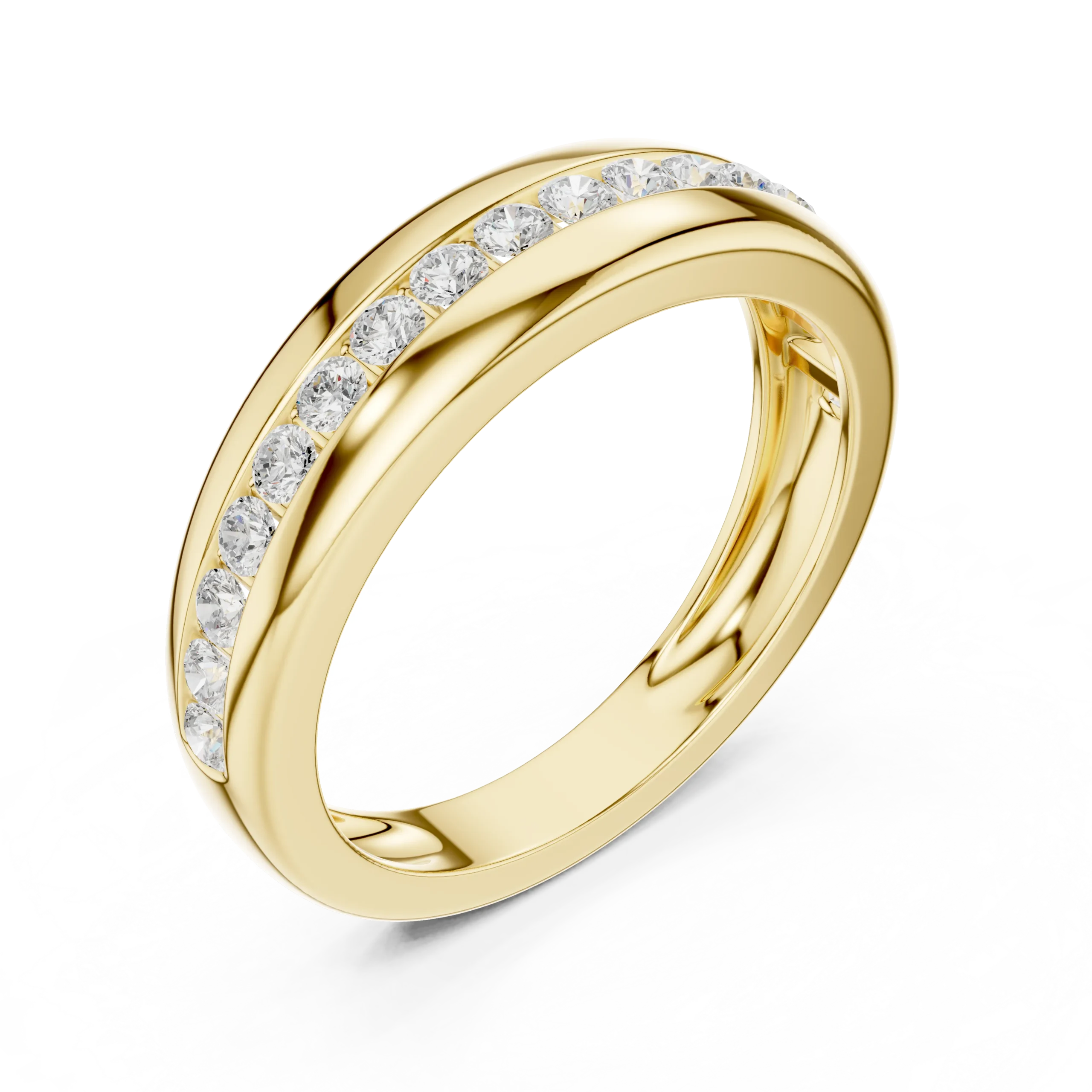 Classic Channel Diamond Gold Ring - Image 3
