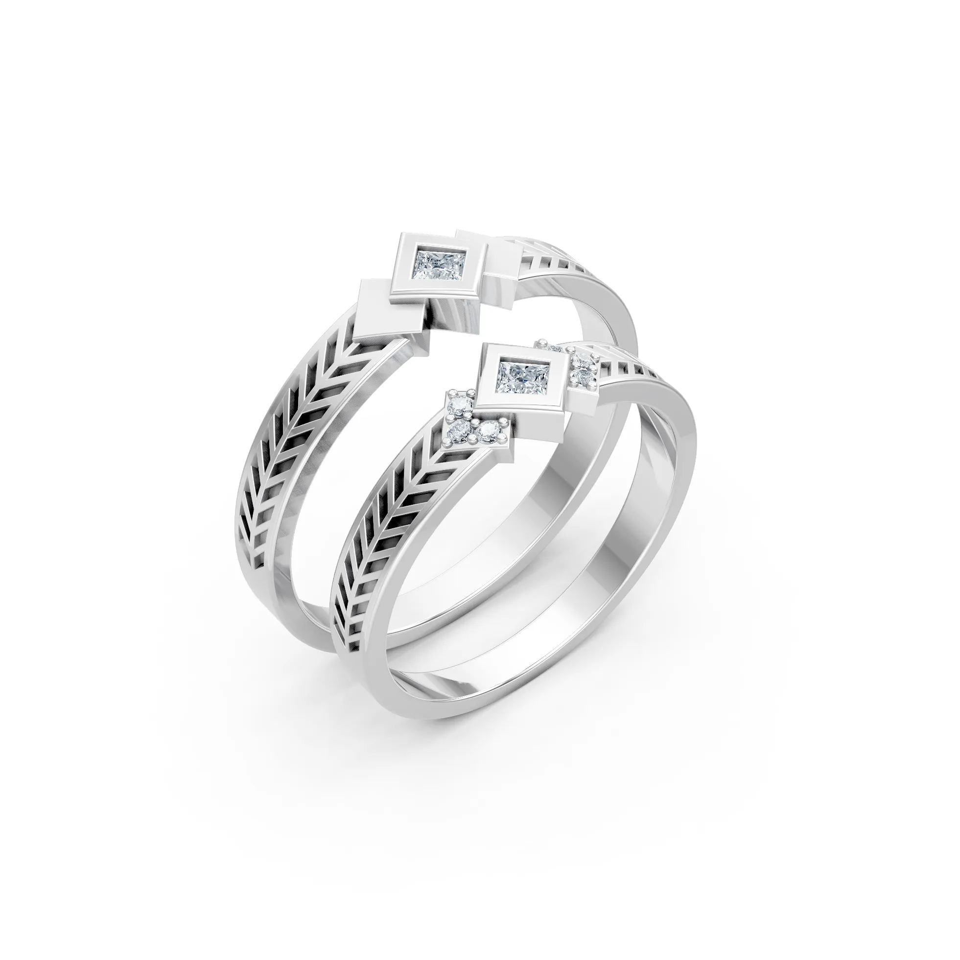 Likara Diamond Couple Band Set - Image 2