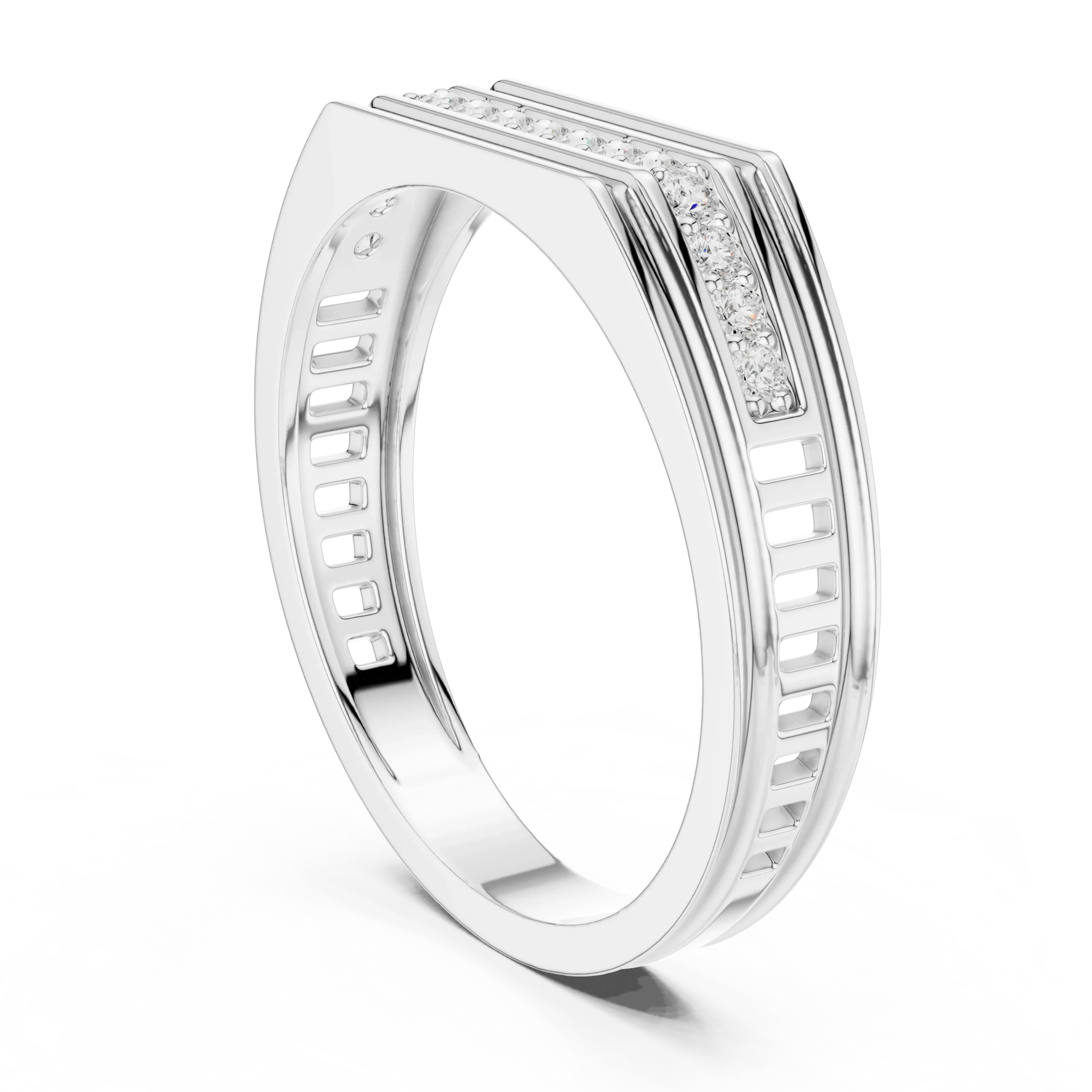 Classic Gold Diamond Wedding Band for Men - Image 4
