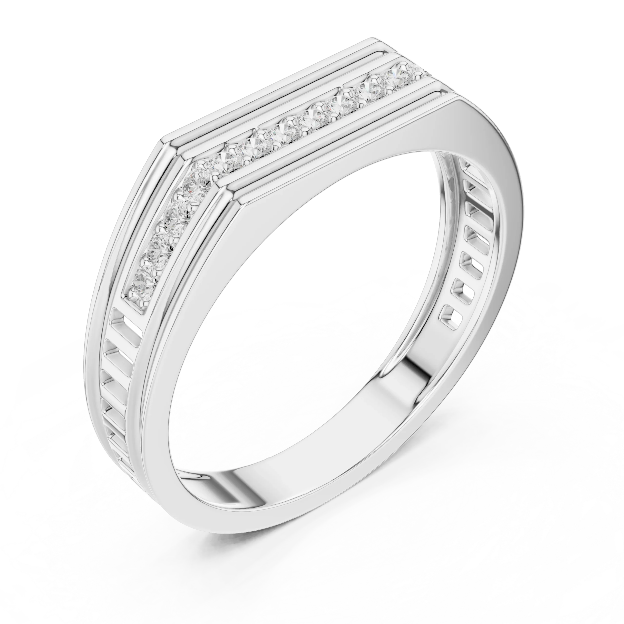 Classic Gold Diamond Wedding Band for Men - Image 3
