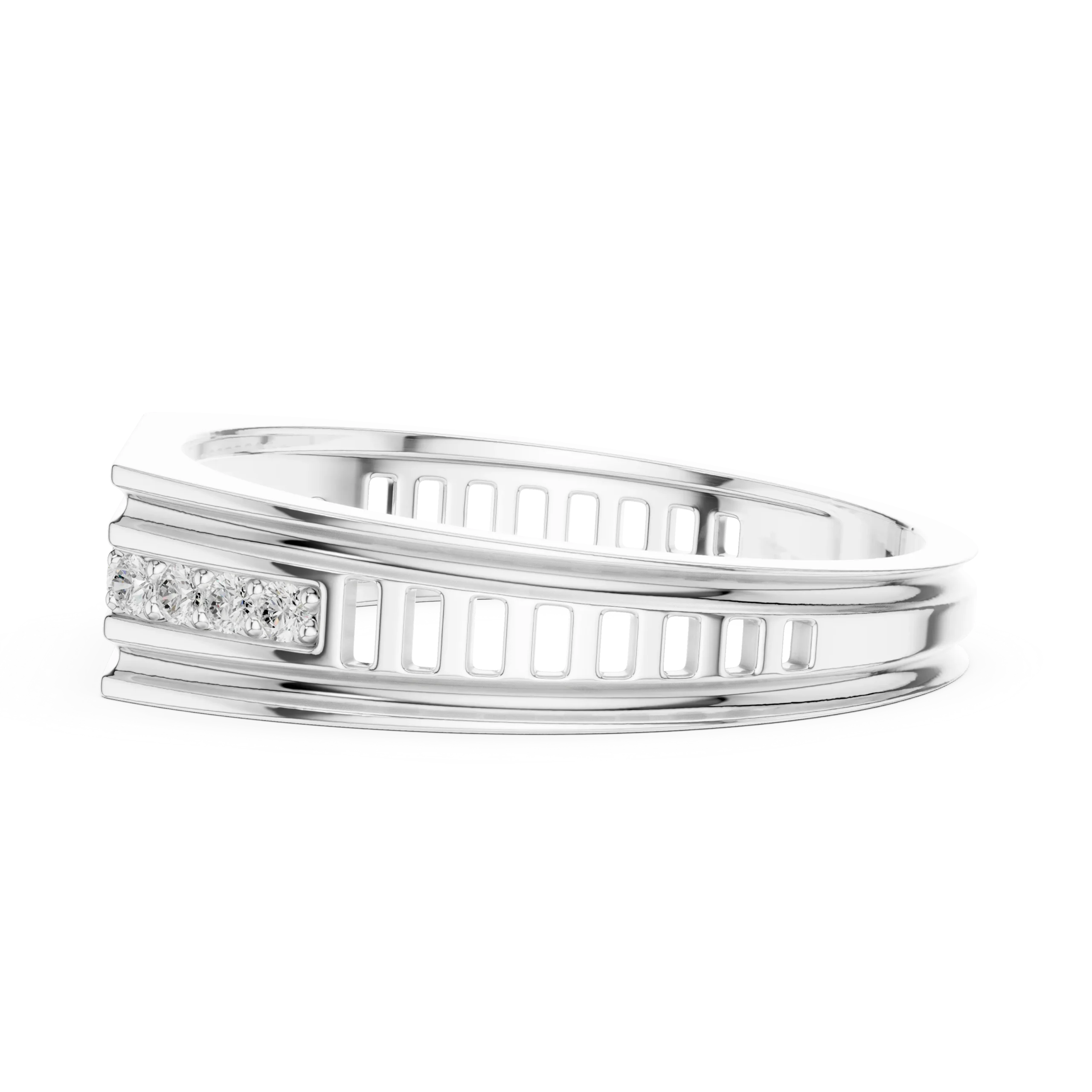 Classic Gold Diamond Wedding Band for Men - Image 2