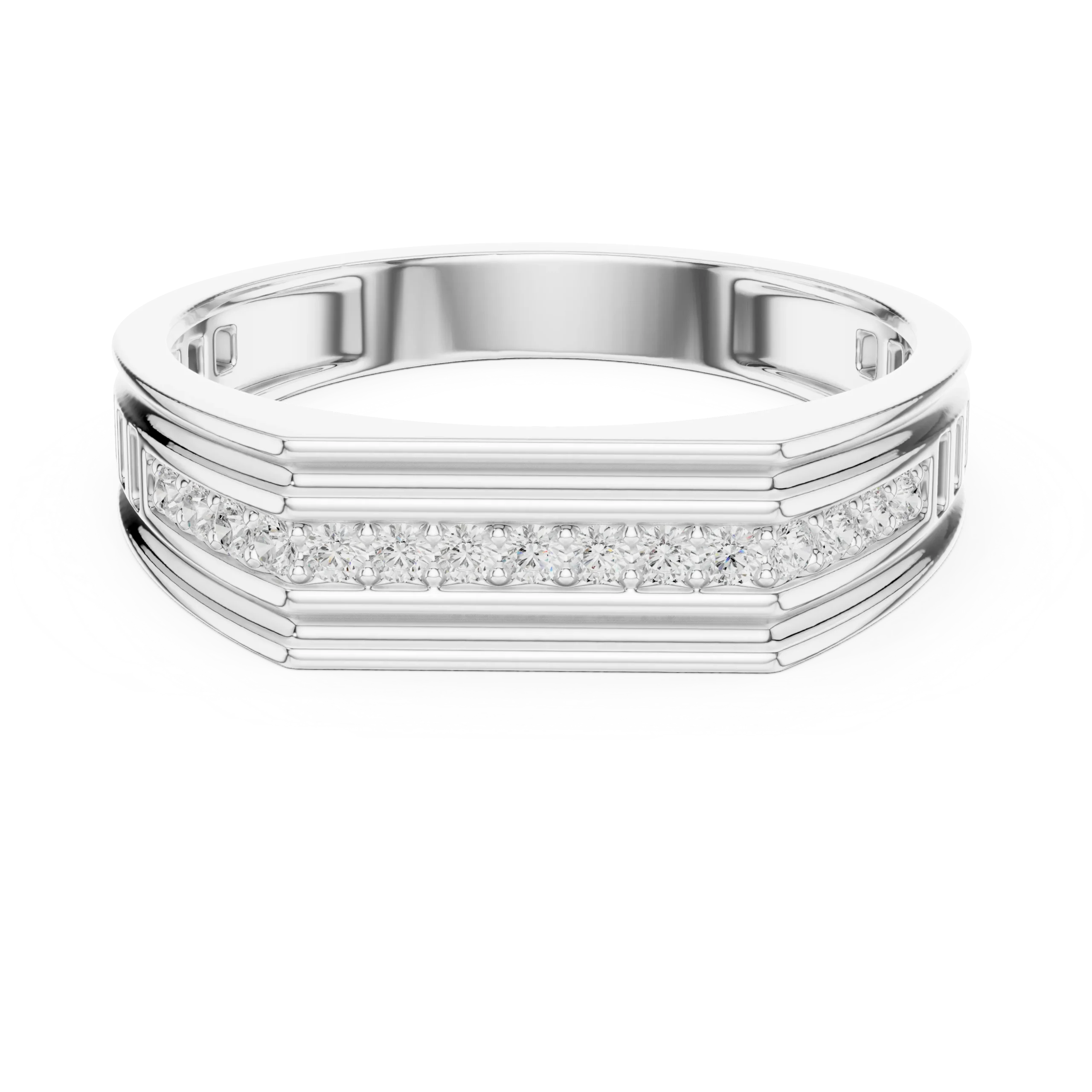 Classic Gold Diamond Wedding Band for Men