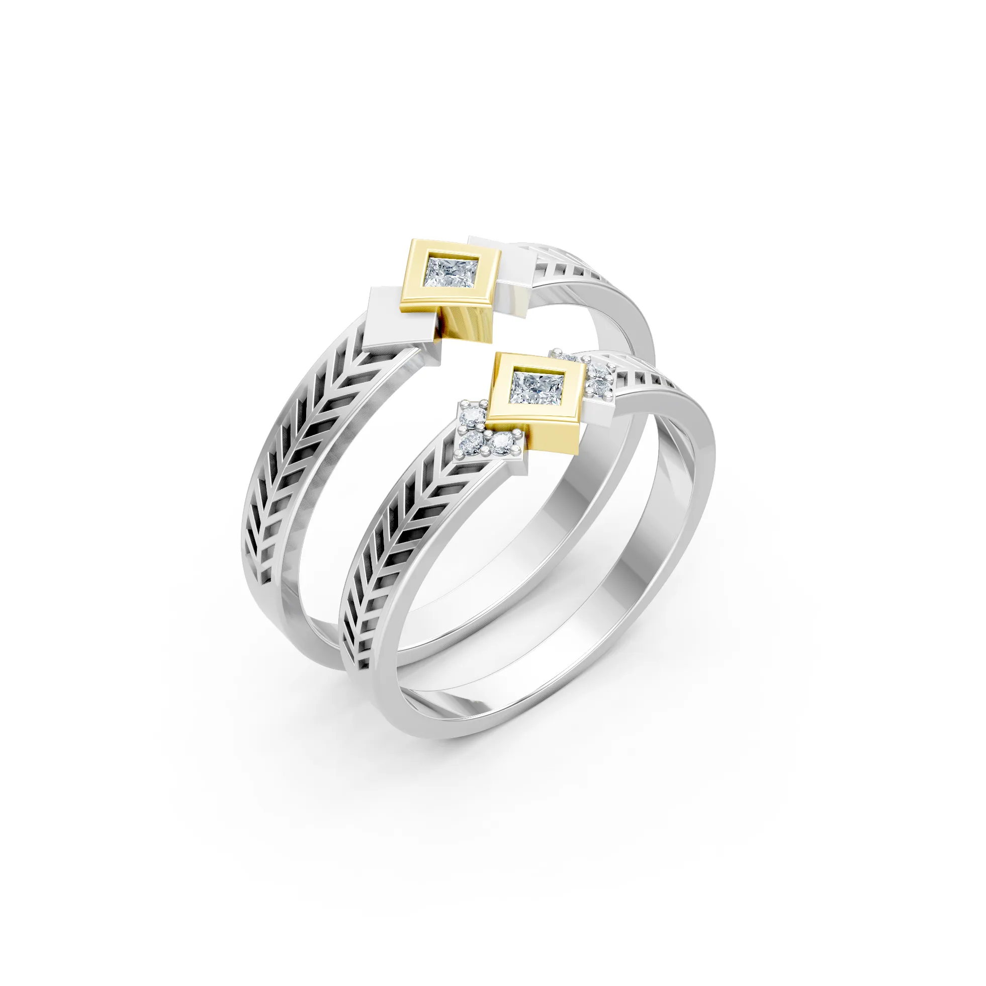 Likara Diamond Couple Band Set - Image 3
