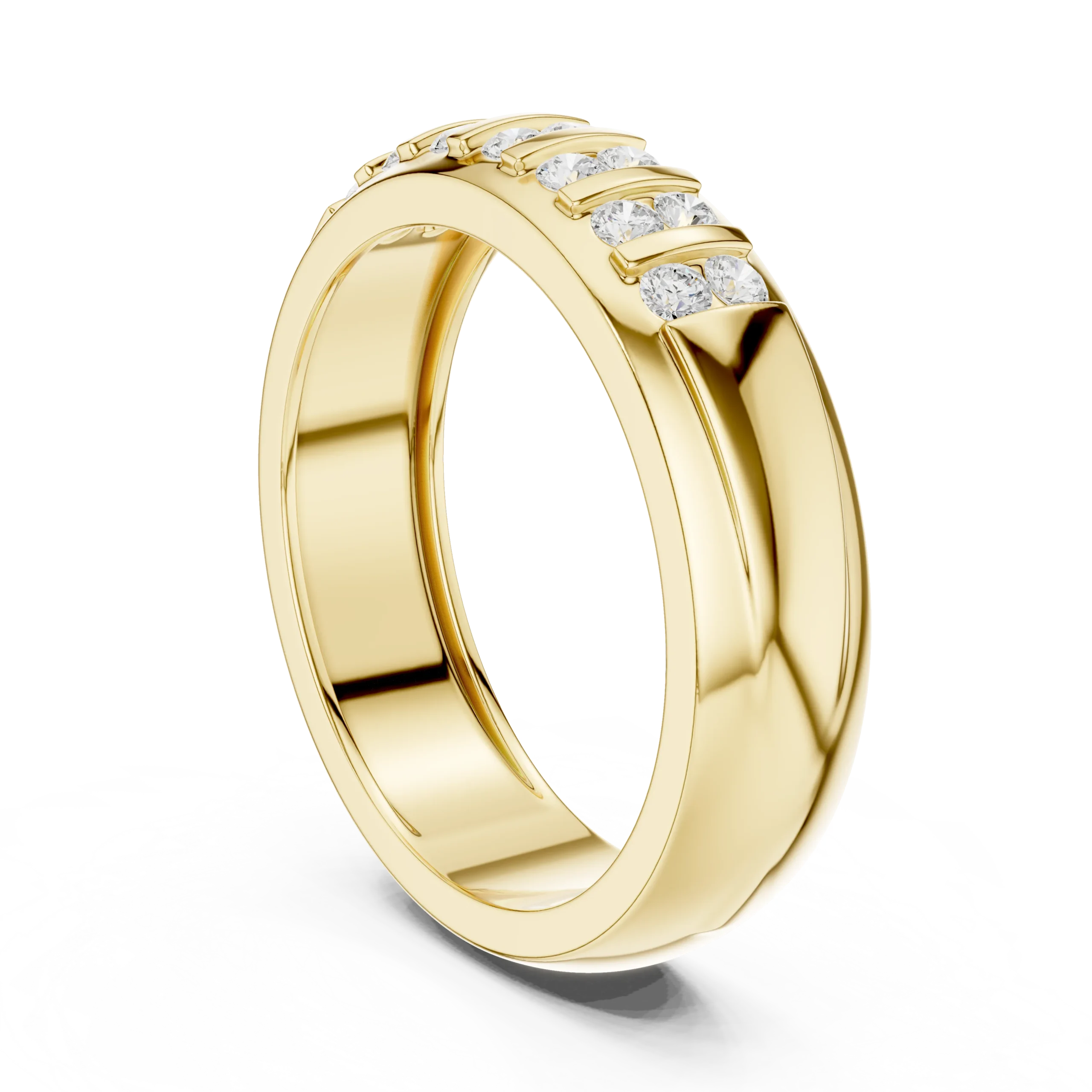 Prong Set Diamond Men's Wedding Band - Image 4