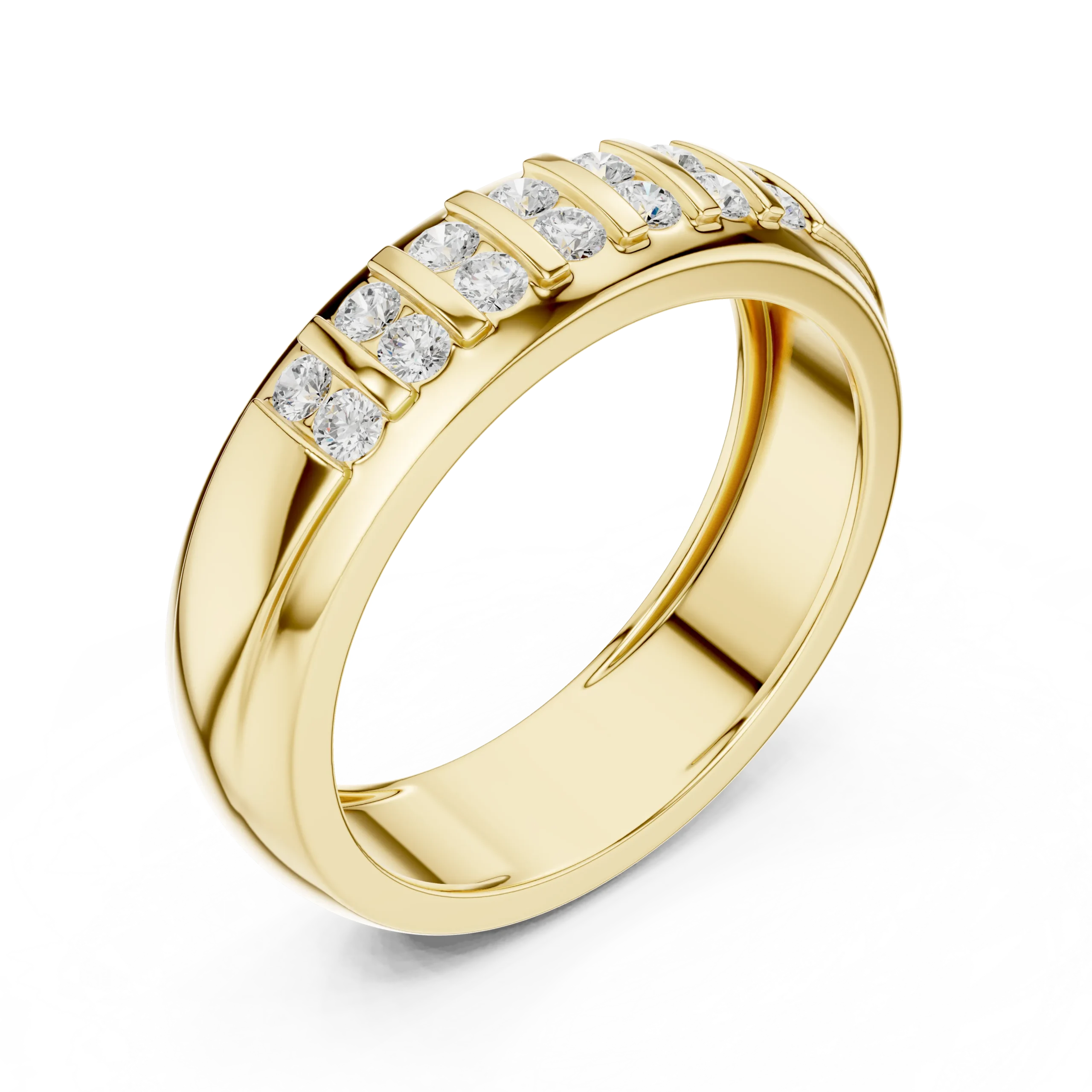 Prong Set Diamond Men's Wedding Band - Image 3