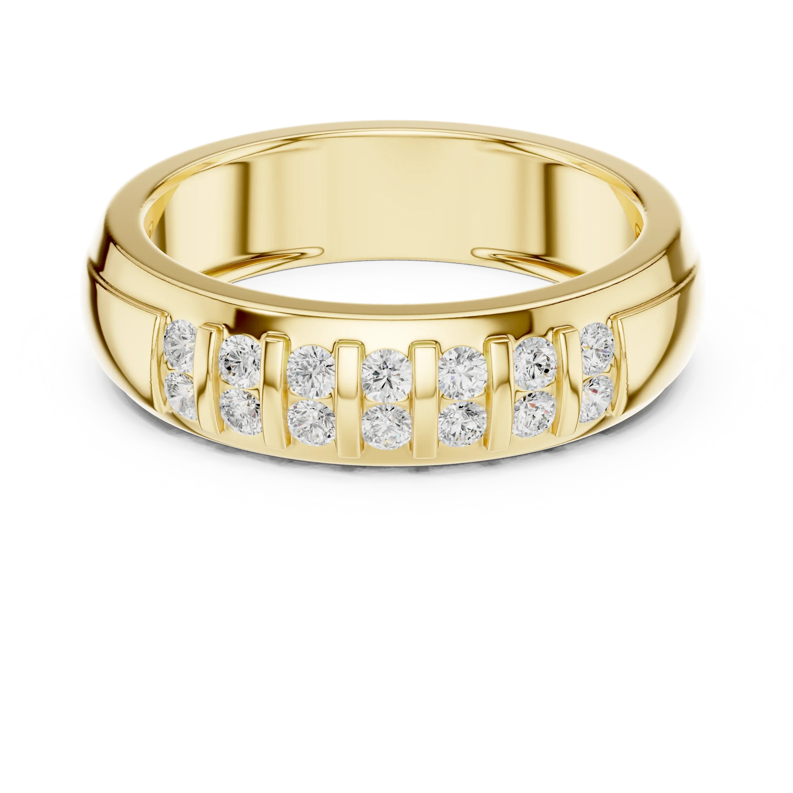Prong Set Diamond Men's Wedding Band