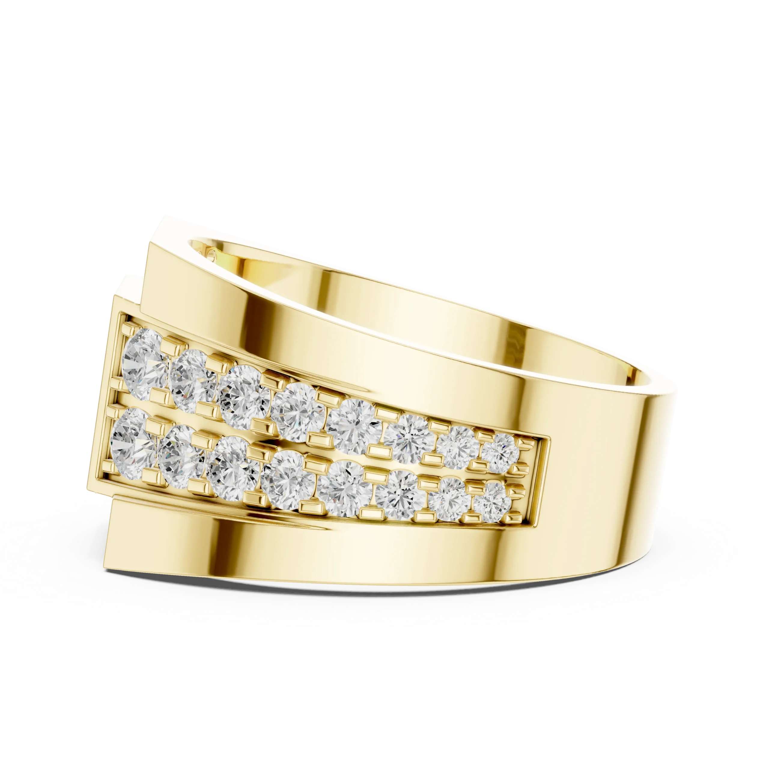 Refined Lab Diamond Men's Gold Ring - Image 2