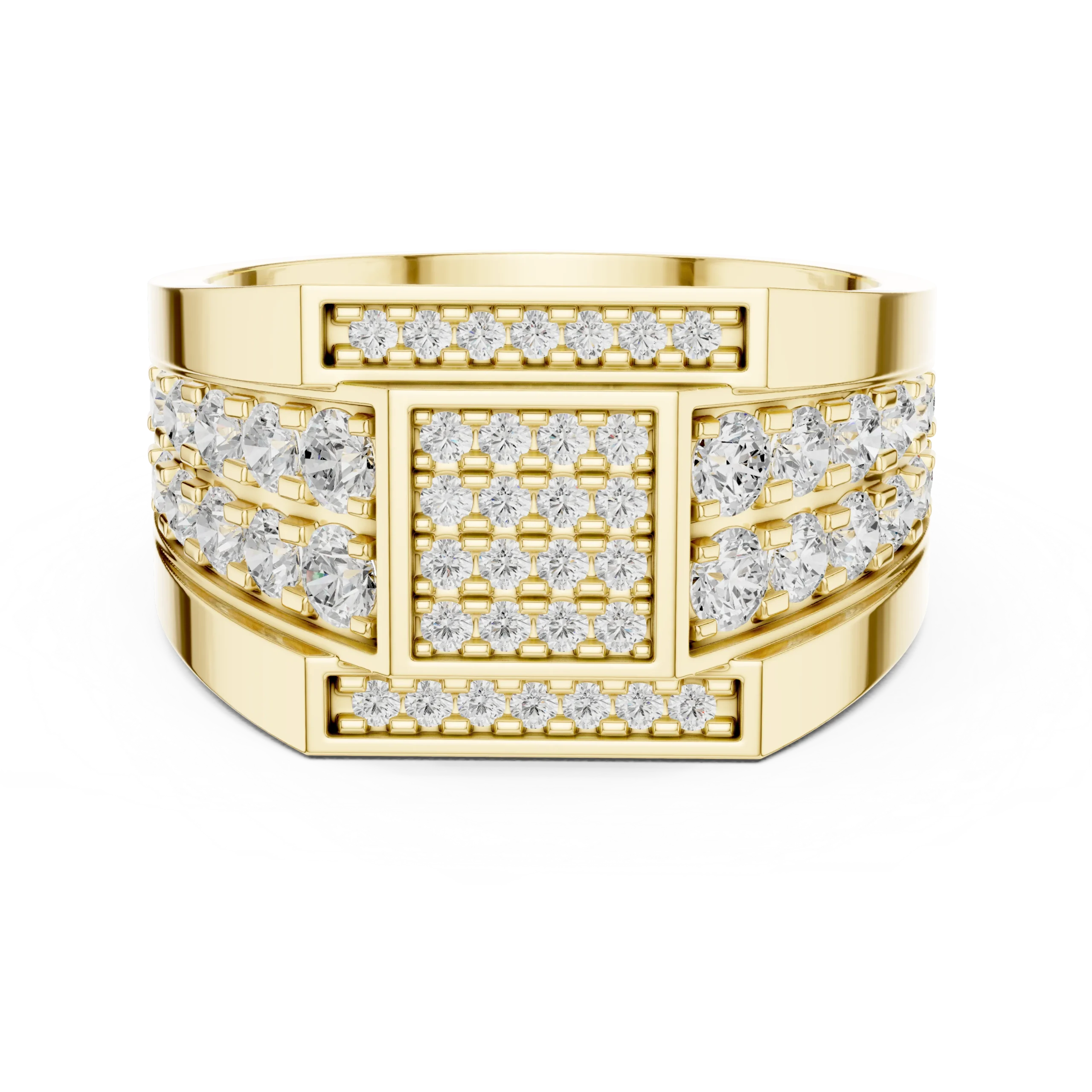 Refined Lab Diamond Men's Gold Ring