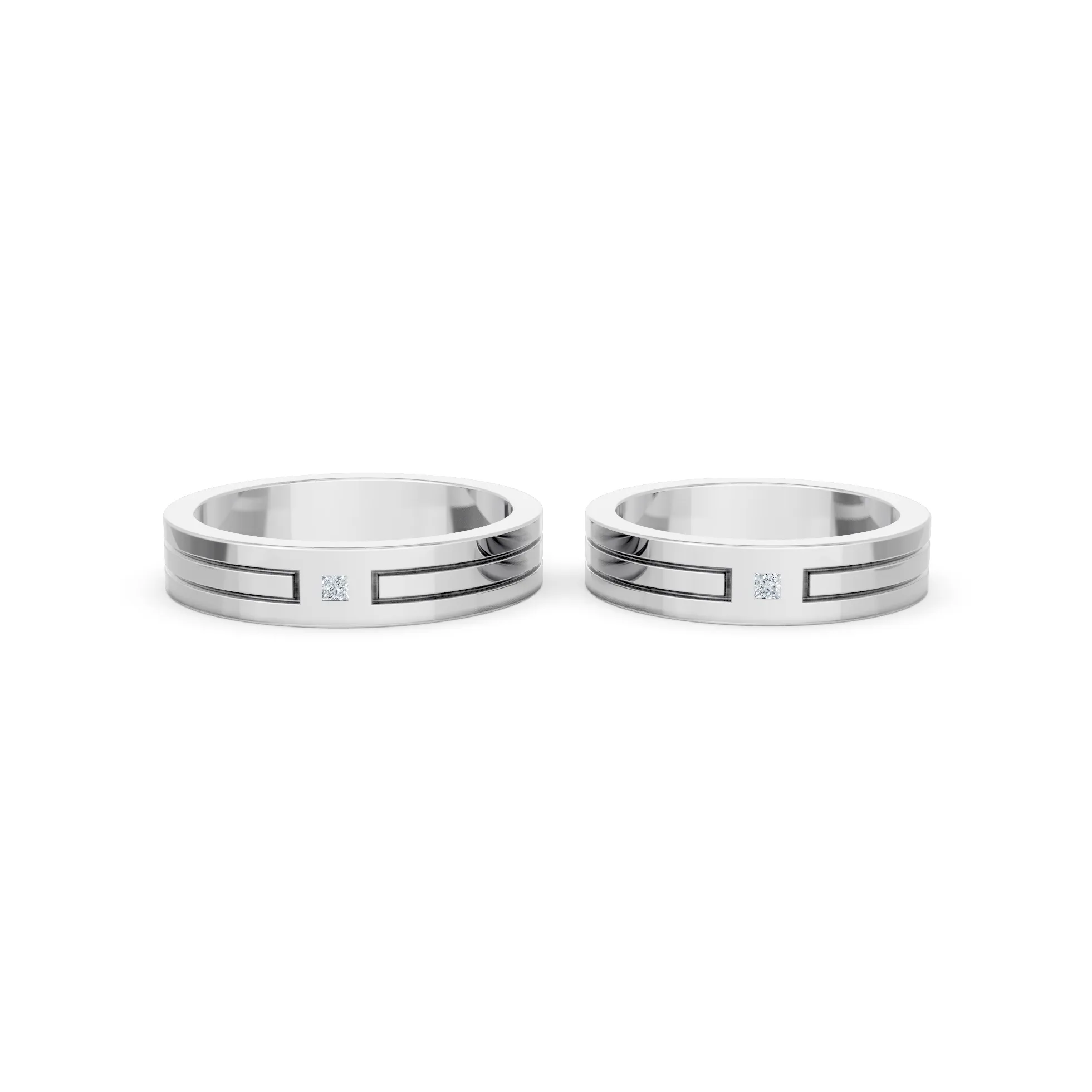Classic Gold Diamond Couple Ring - Image 5