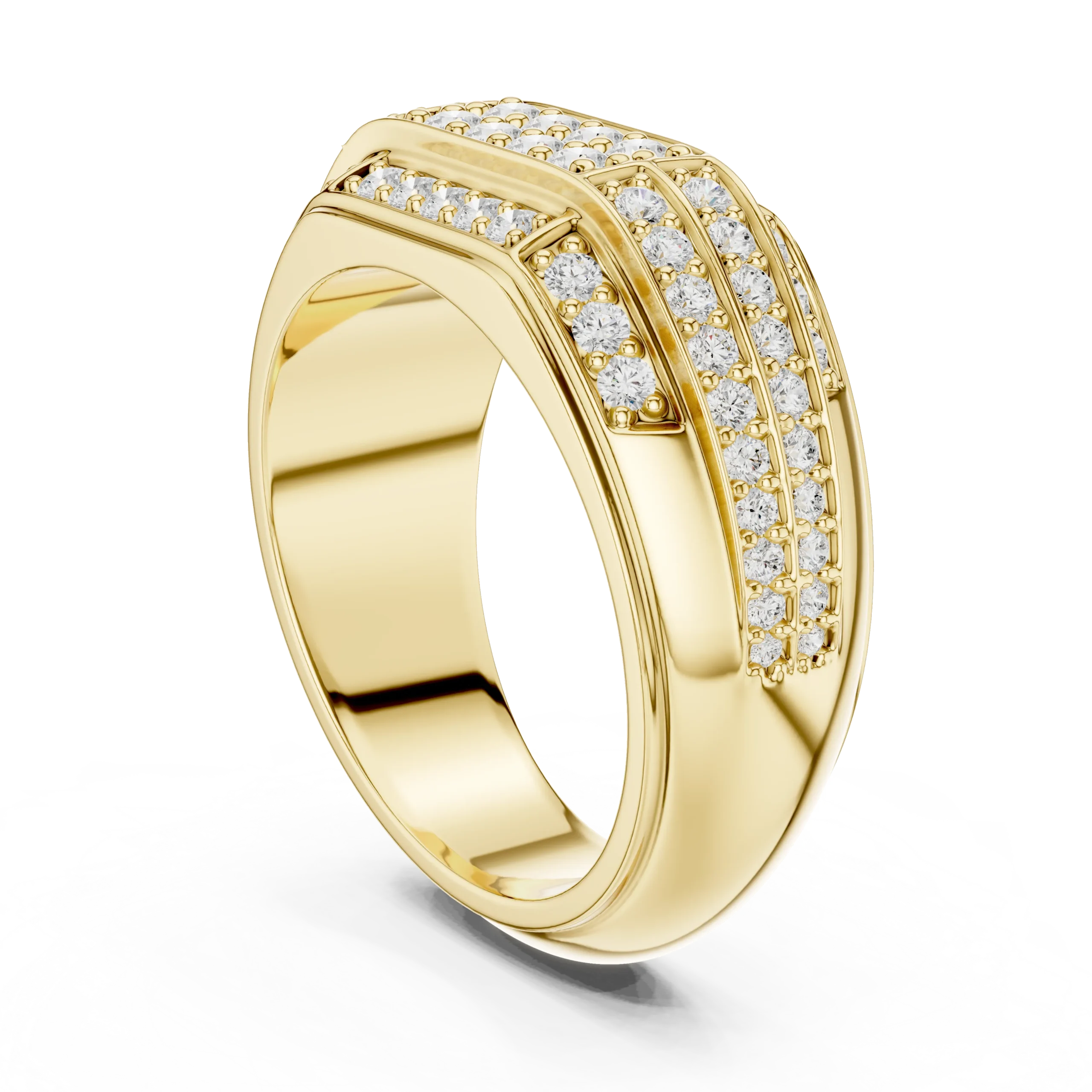 Pavé Diamond Signet Ring for Men - Image 4