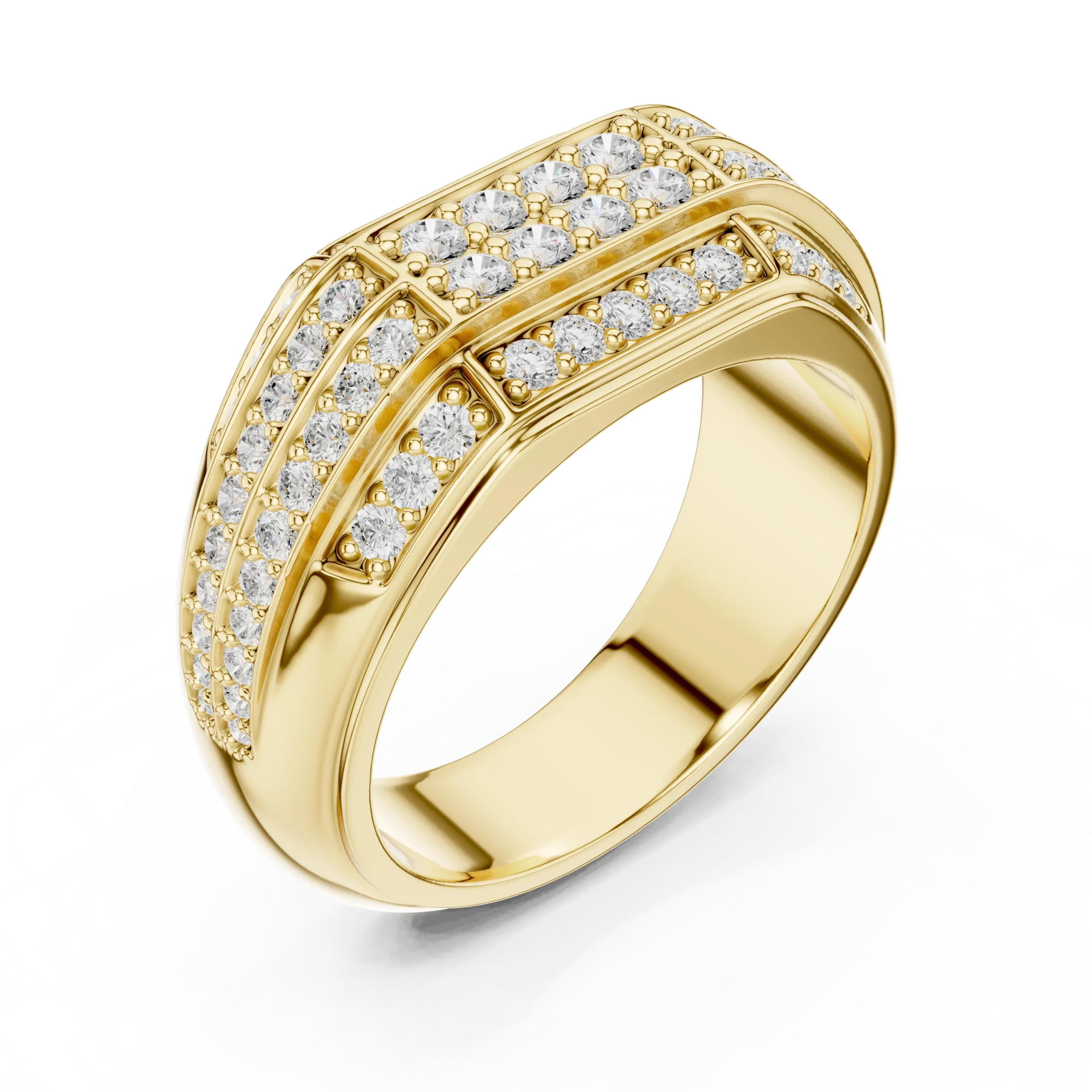 Pavé Diamond Signet Ring for Men - Image 3