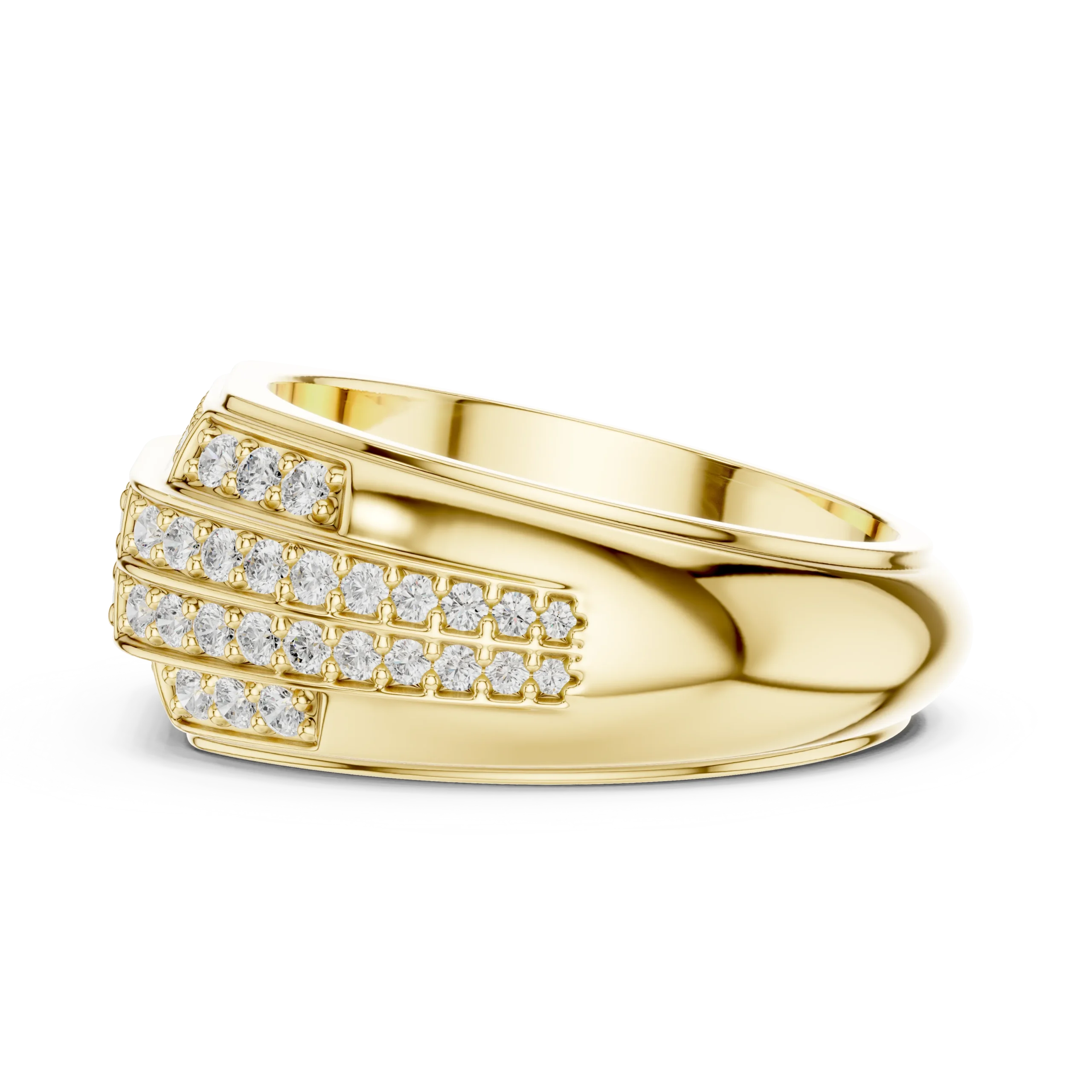 Pavé Diamond Signet Ring for Men - Image 2
