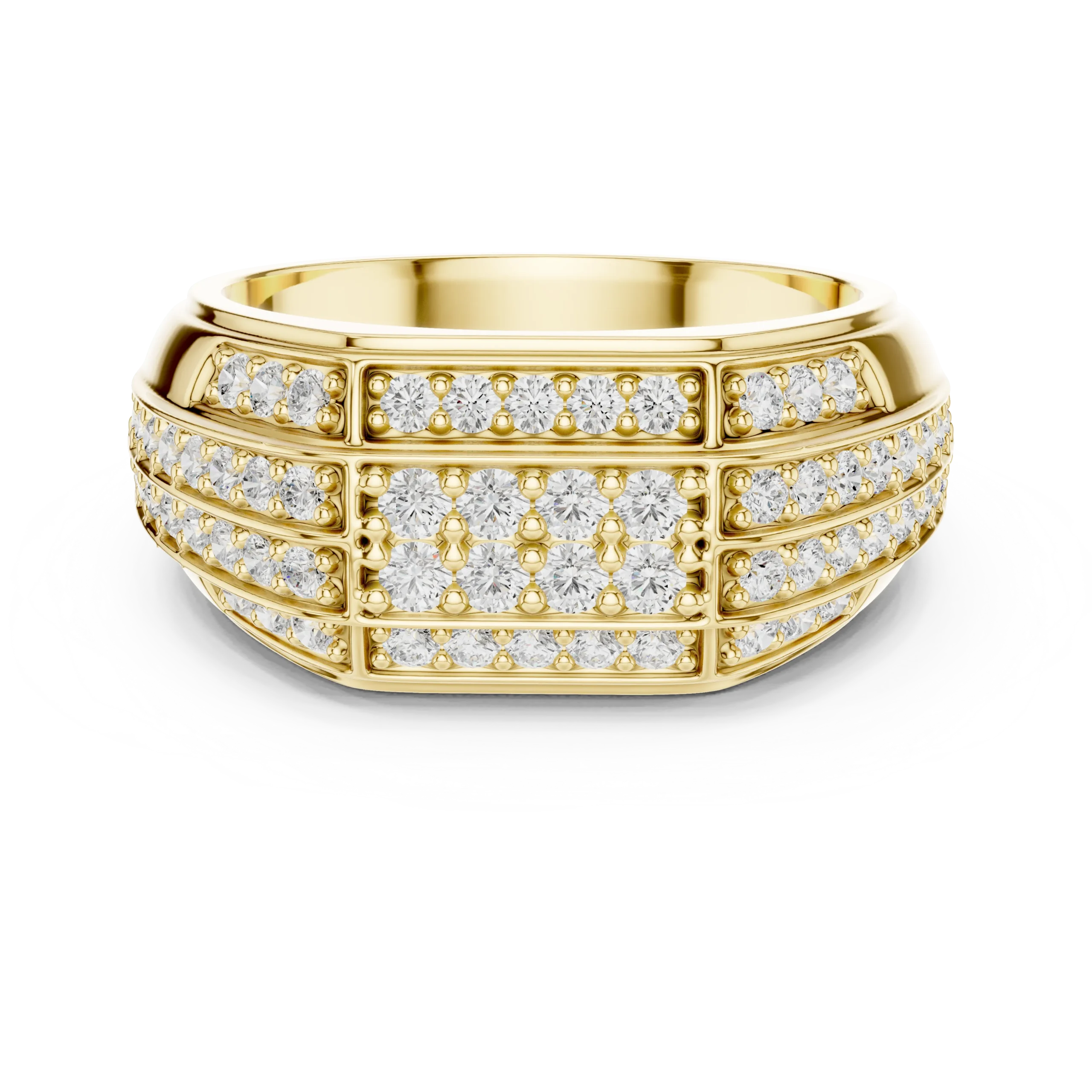 Pavé Diamond Signet Ring for Men