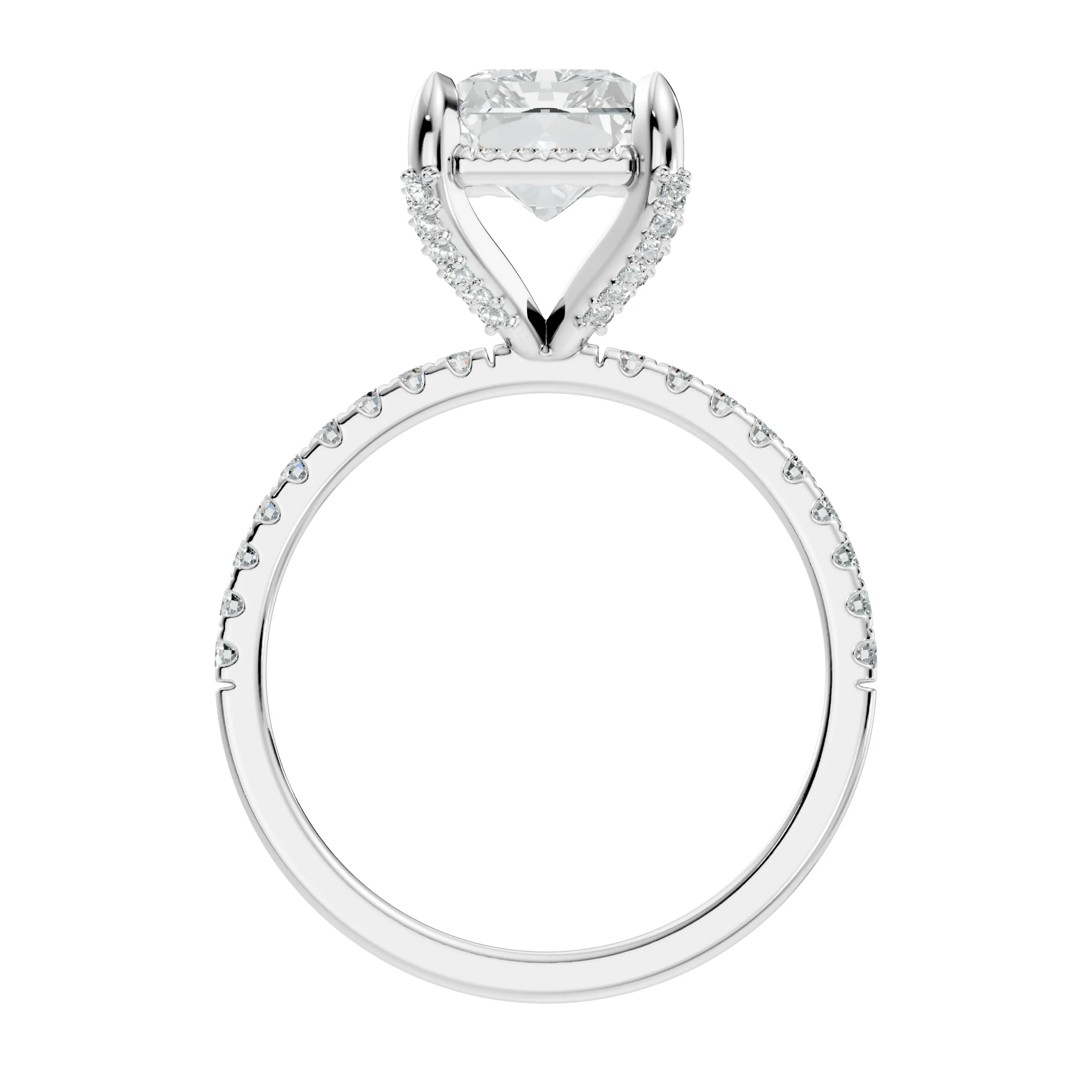 Radiara Radiant Halo Pavé Engagement Ring - Image 5