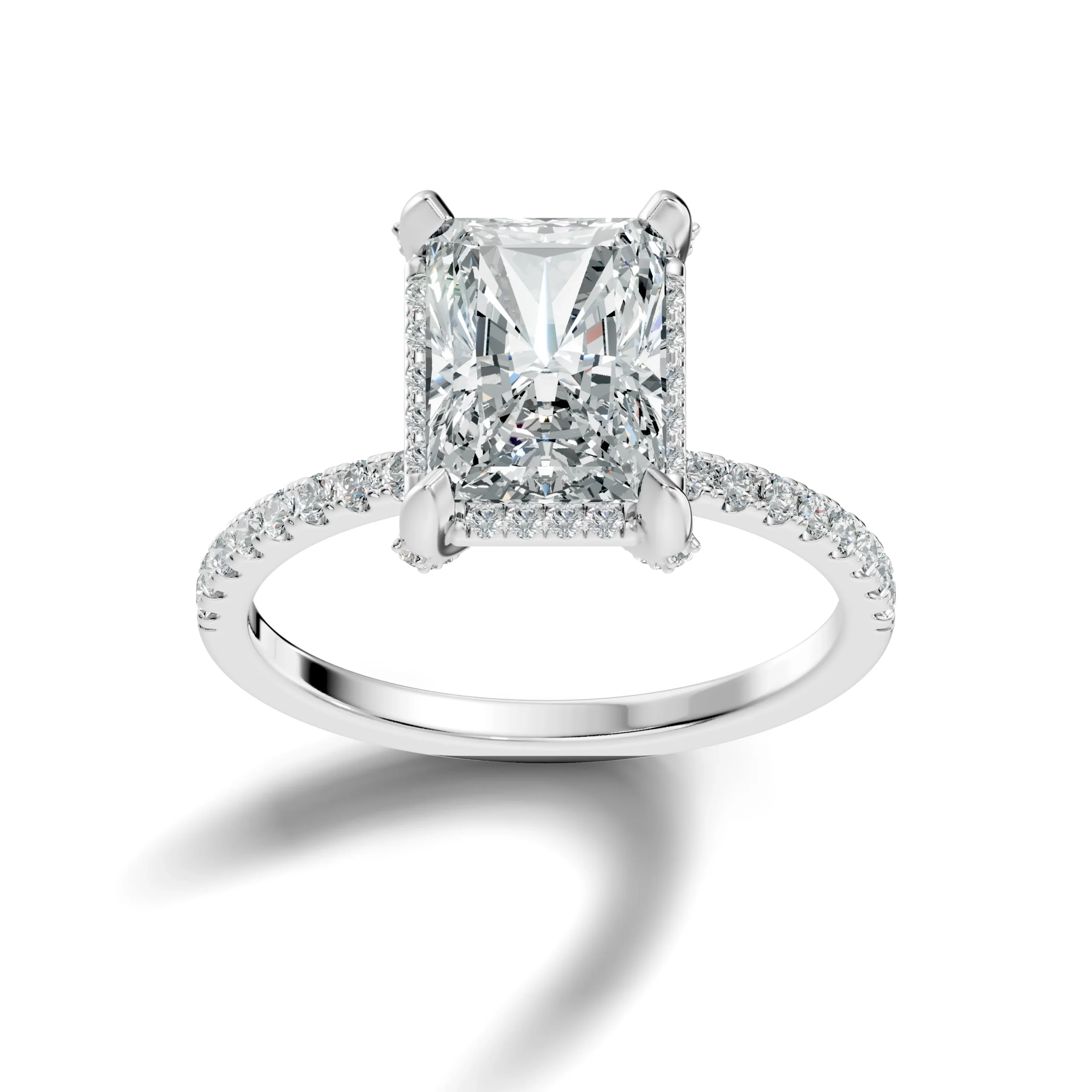Radiara Radiant Halo Pavé Engagement Ring - Image 4