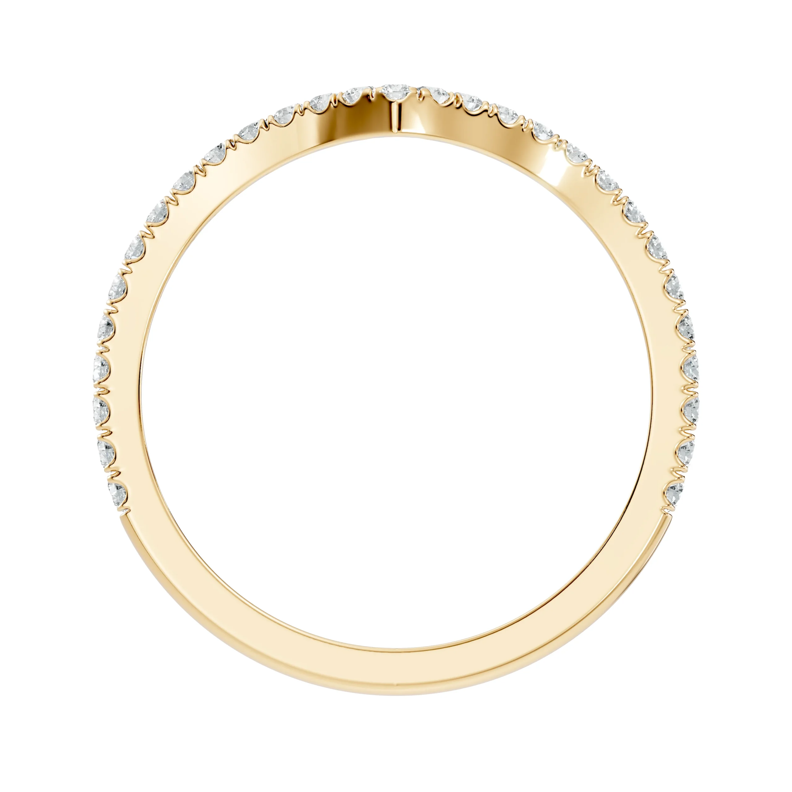 Wishbone V Shape Diamond Inspired Stacking Ring - Image 5