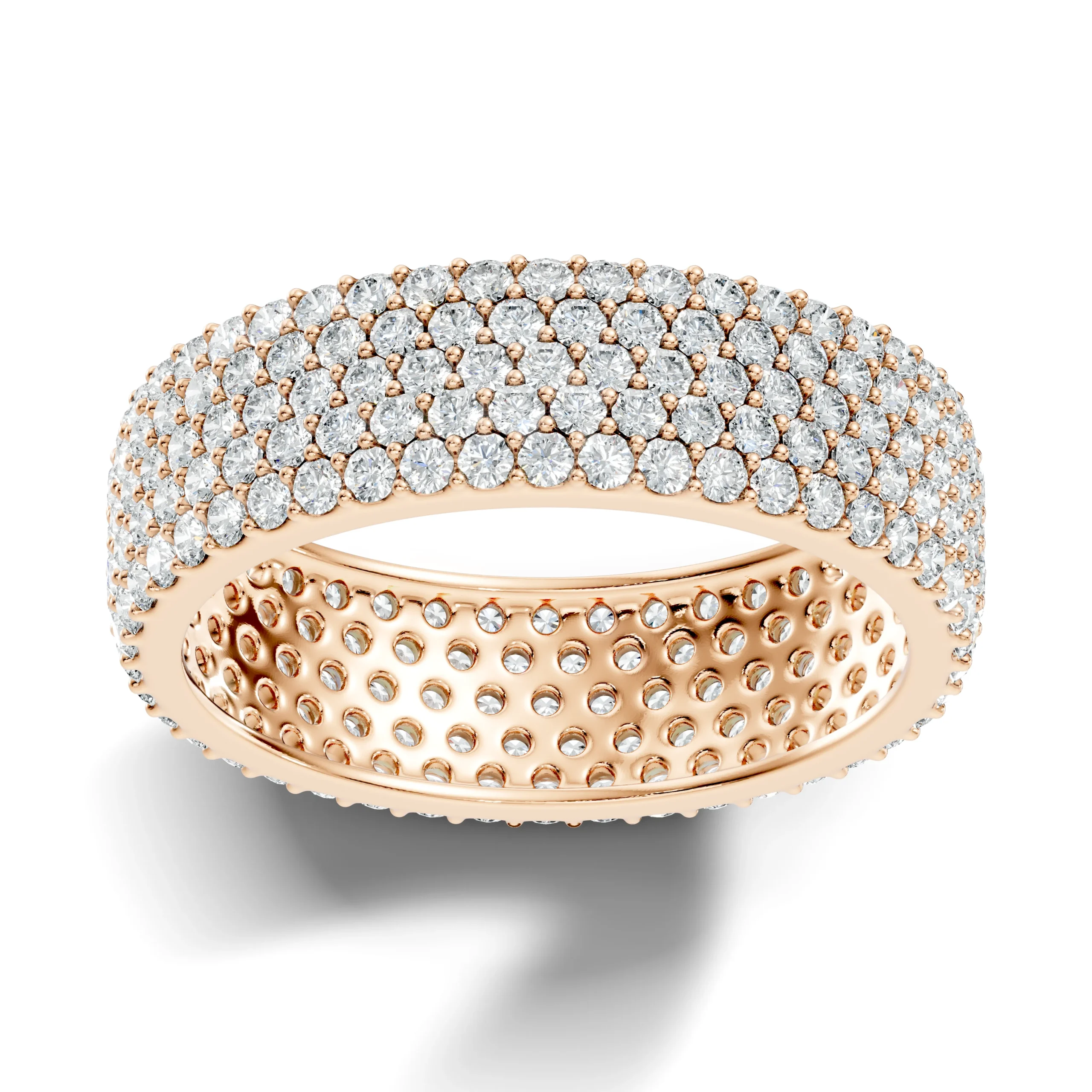 Five Row Diamond Wide Eternity Ring