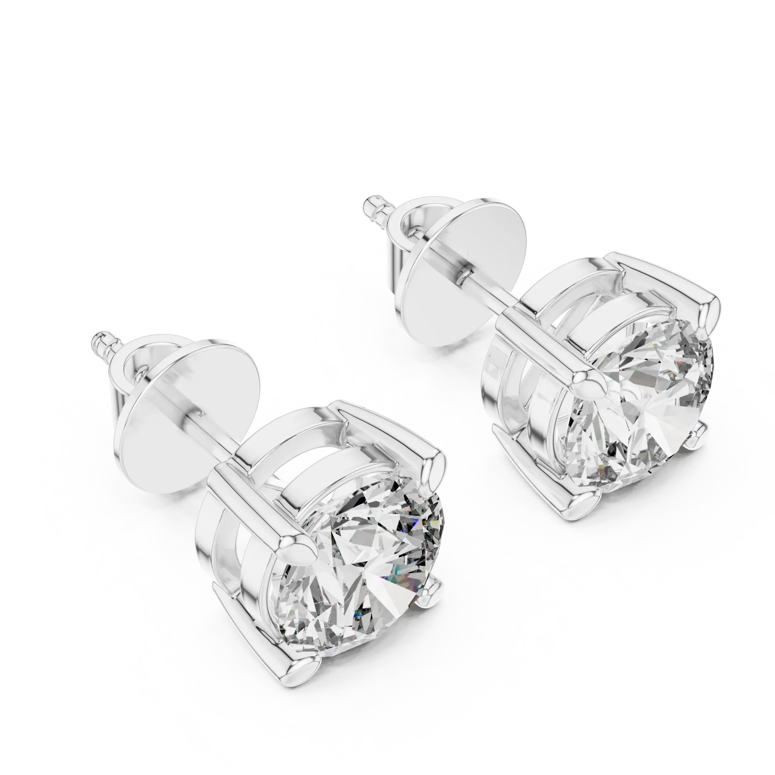 Classic Round Lab Grown Diamond Stud Earrings