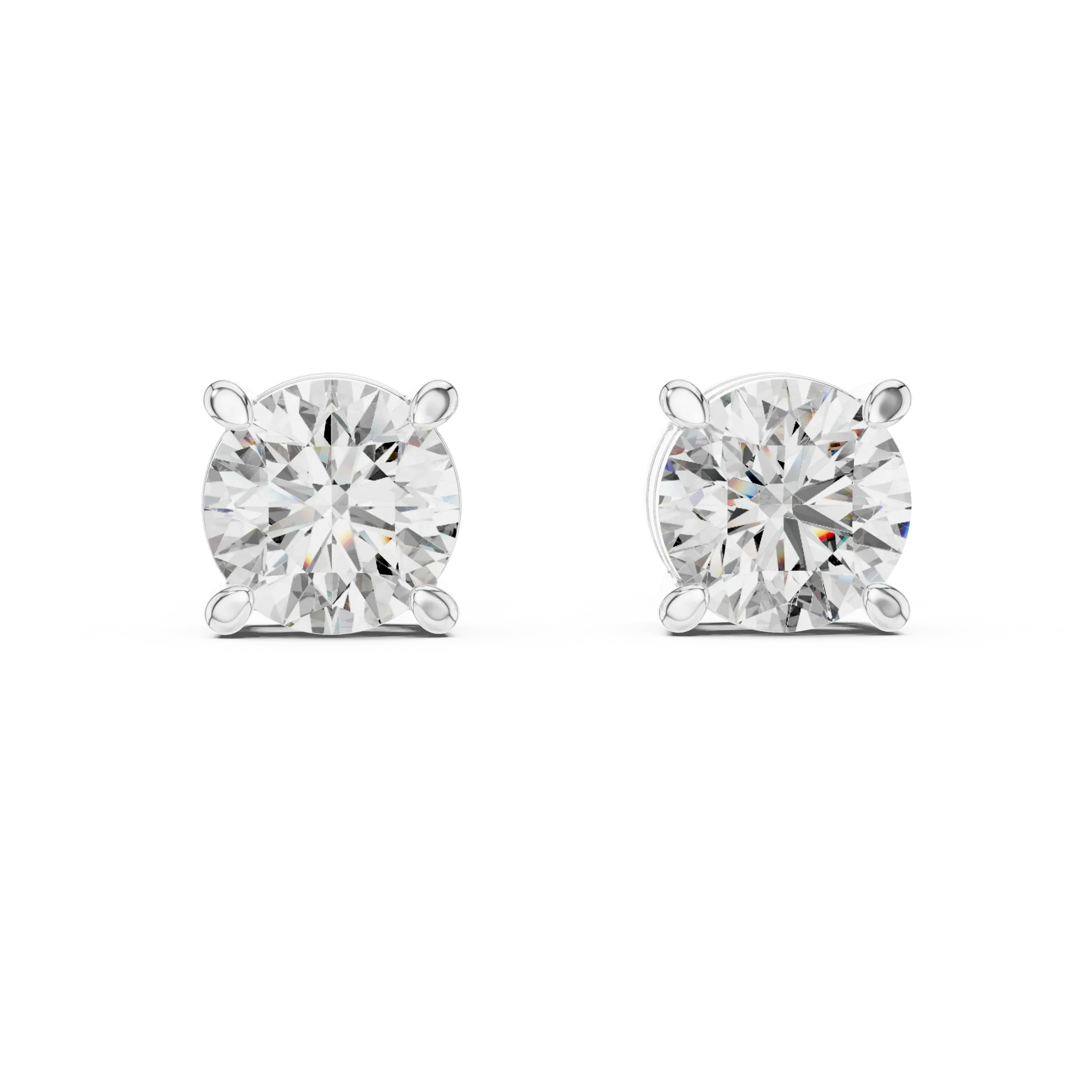 Classic Round Lab Grown Diamond Stud Earrings - Image 2