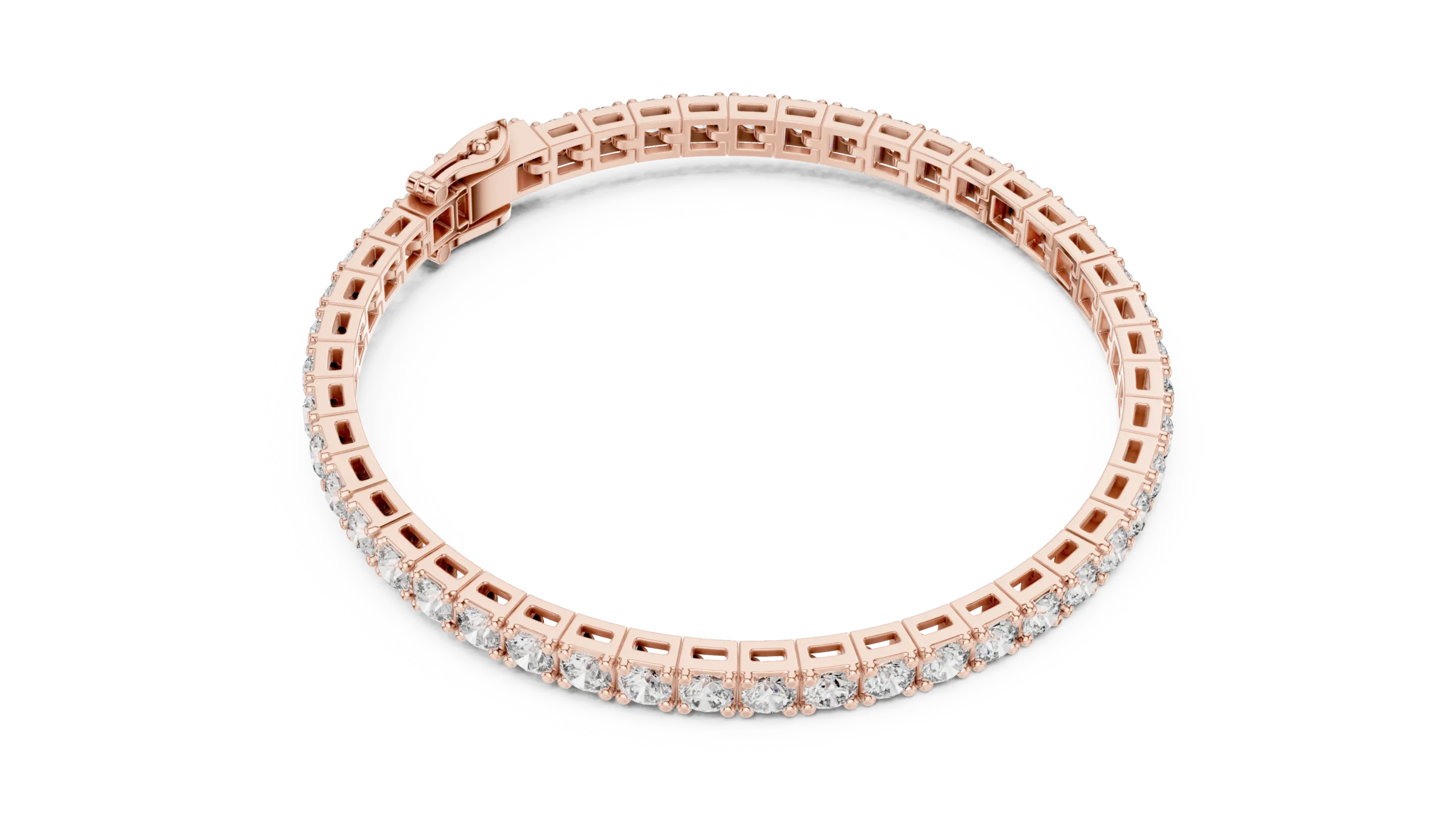 Round Cut Lab Grown Diamond Tennis Bracelet - Image 3