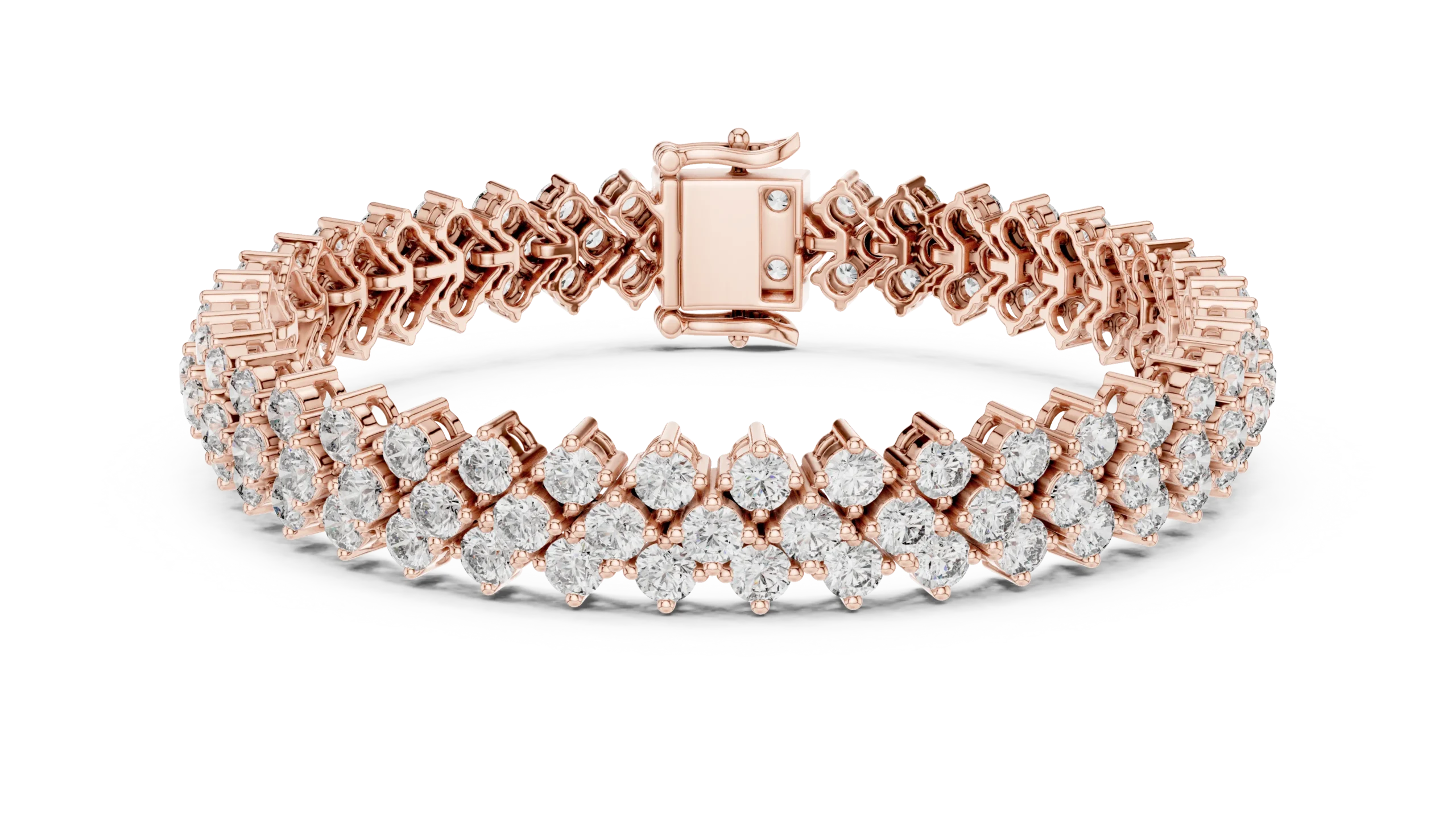 Geometric Criss-Cross Diamond Bracelet - Image 2