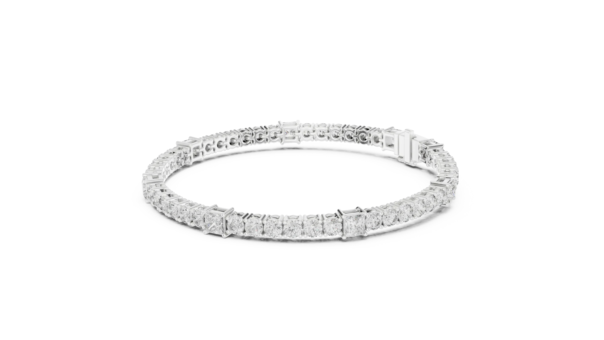 Graduated Round Diamond Tennis Bracelet