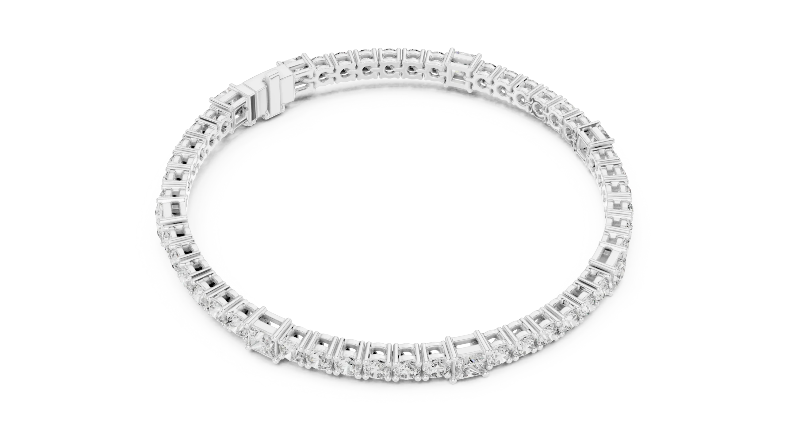 Graduated Round Diamond Tennis Bracelet - Image 2