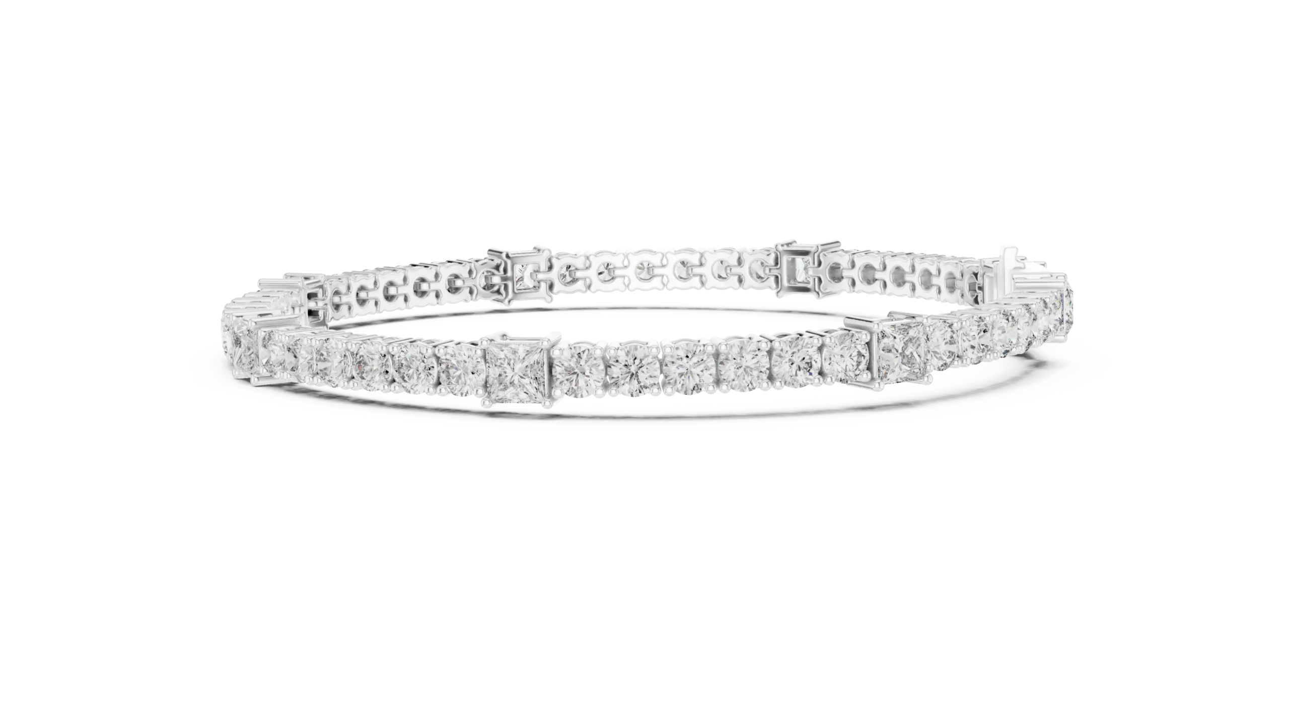 Graduated Round Diamond Tennis Bracelet - Image 3