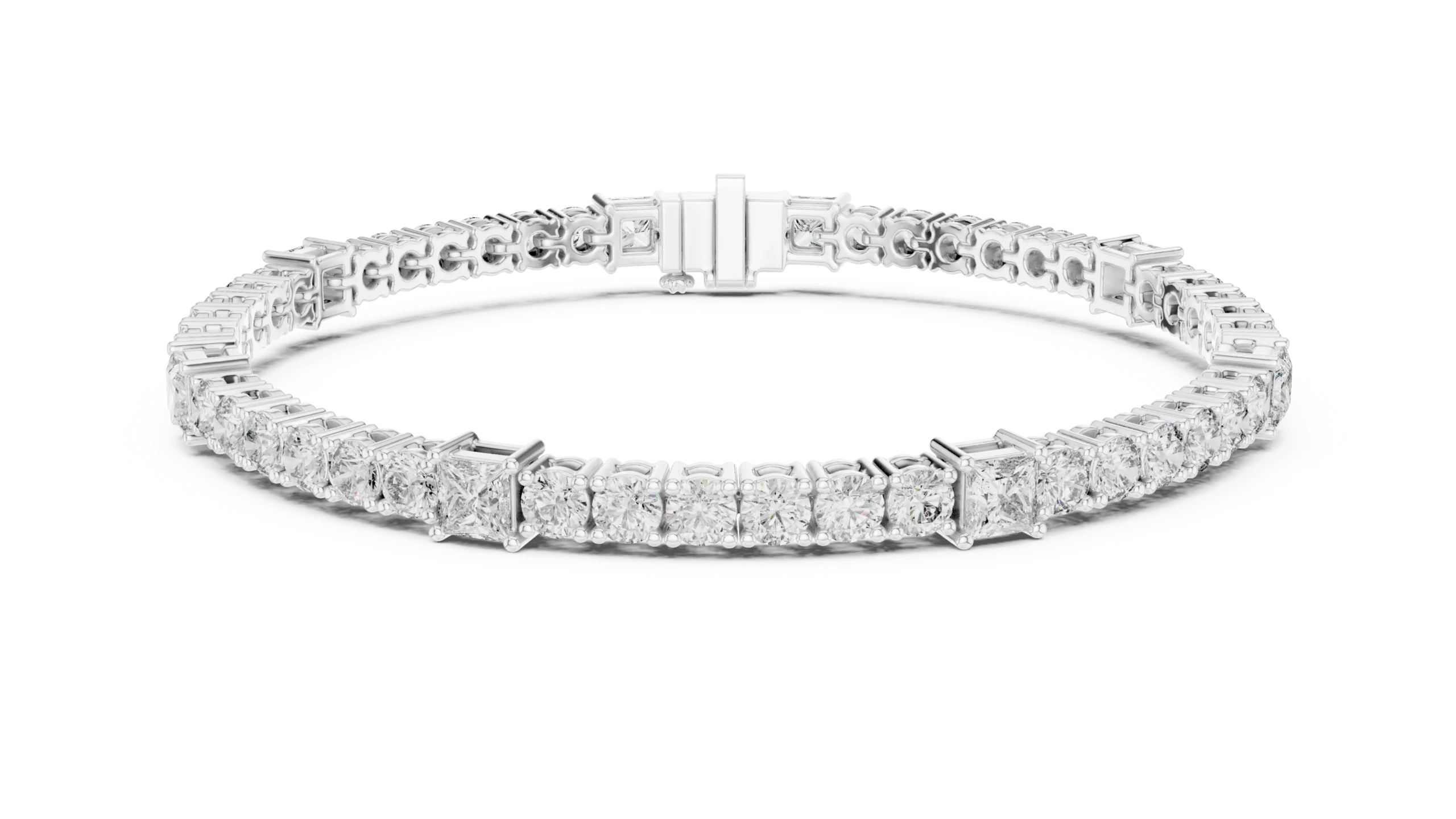 Graduated Round Diamond Tennis Bracelet - Image 4