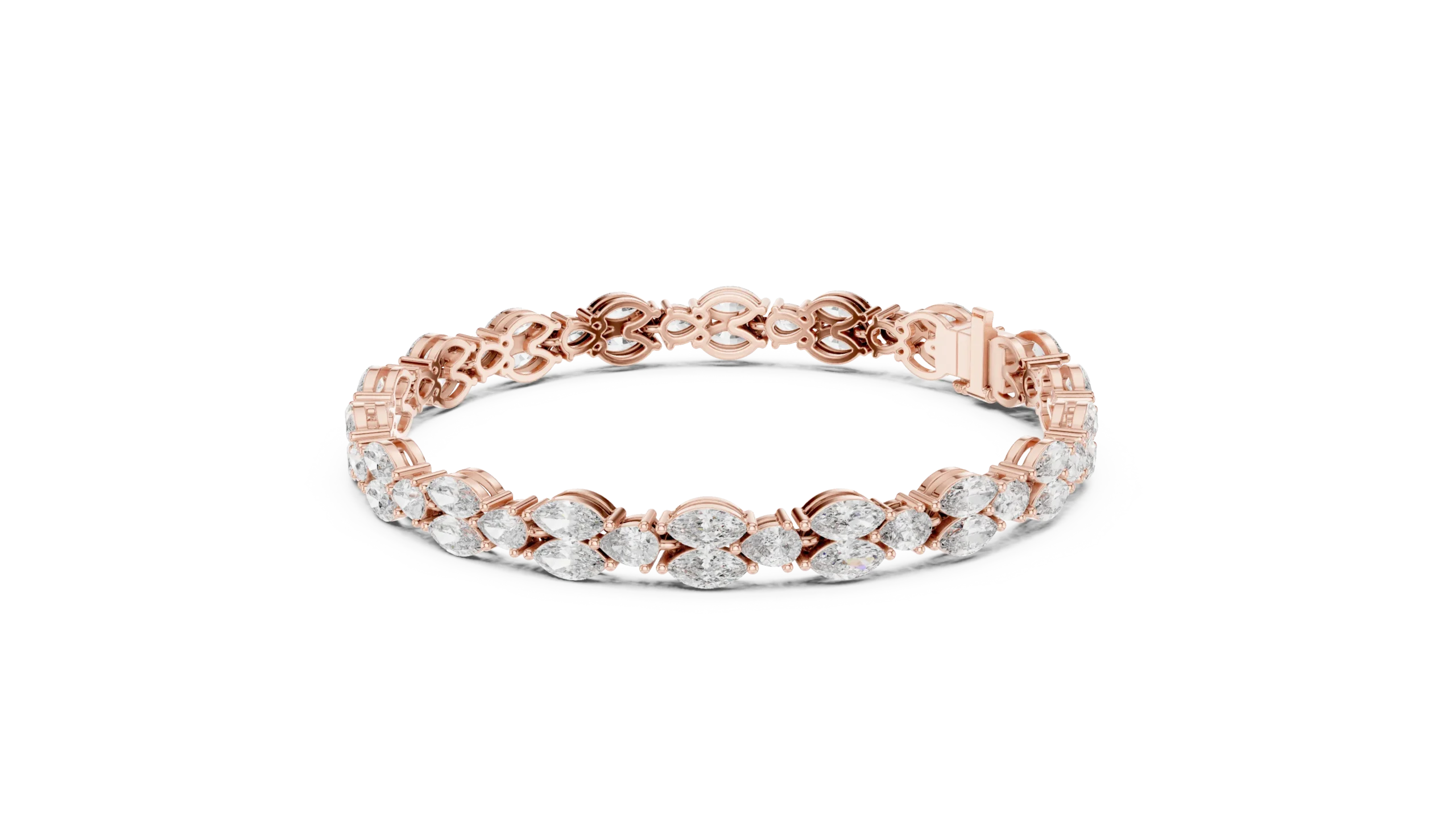 Pear & Marquise Bezel Diamond Bracelet