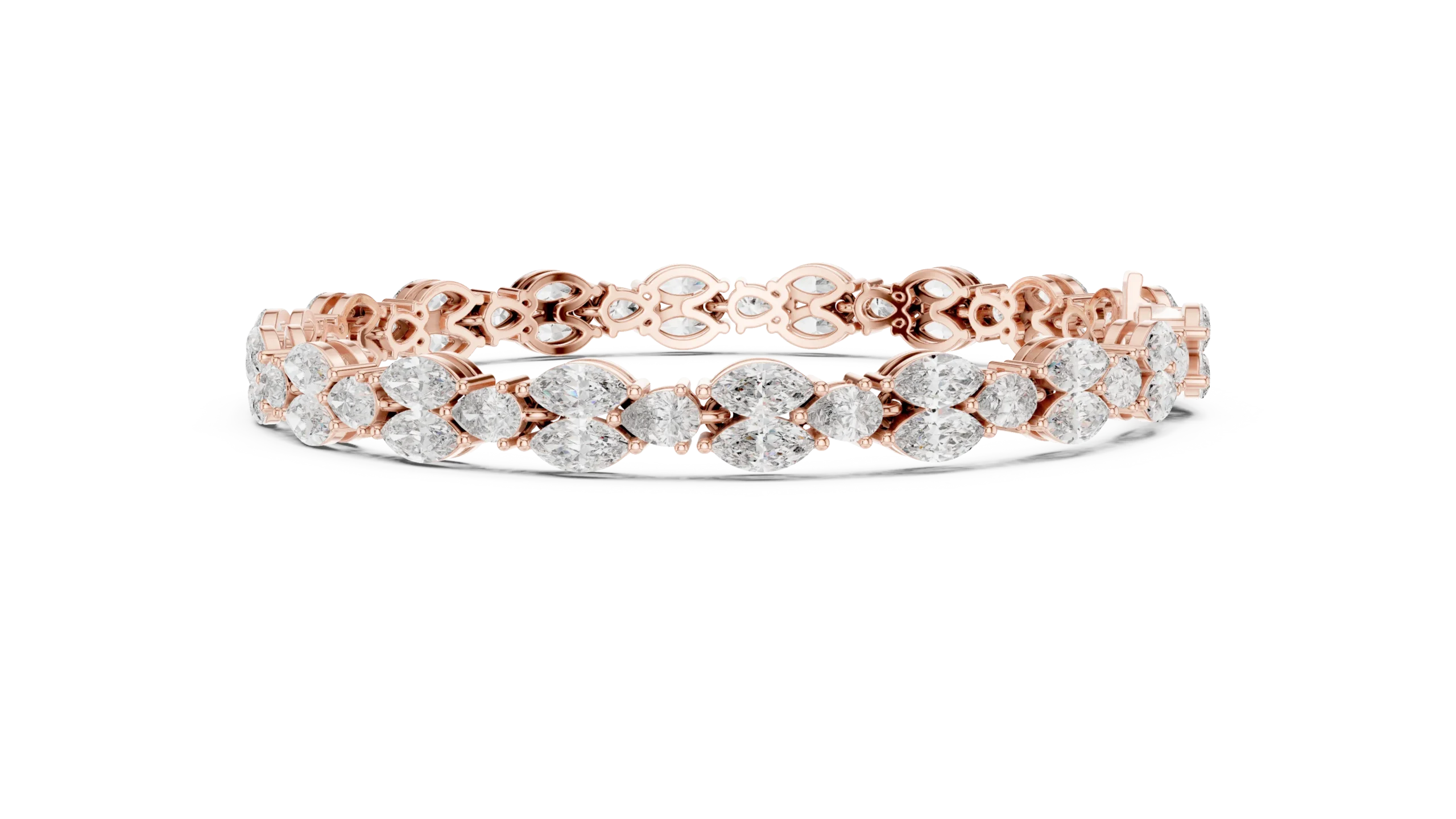 Pear & Marquise Bezel Diamond Bracelet - Image 3