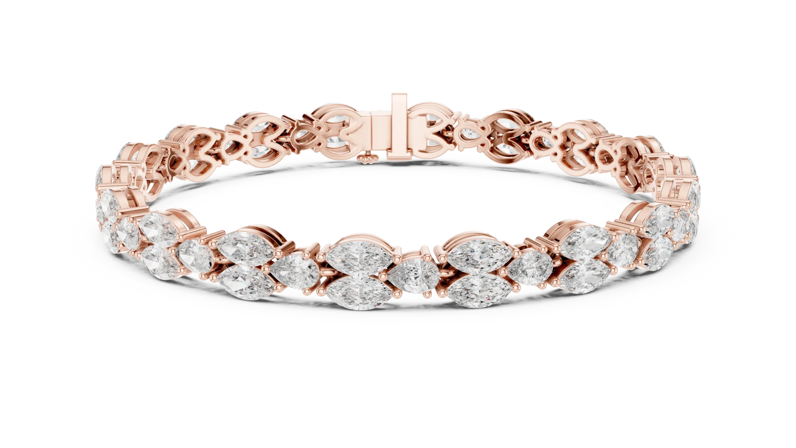 Pear & Marquise Bezel Diamond Bracelet - Image 2