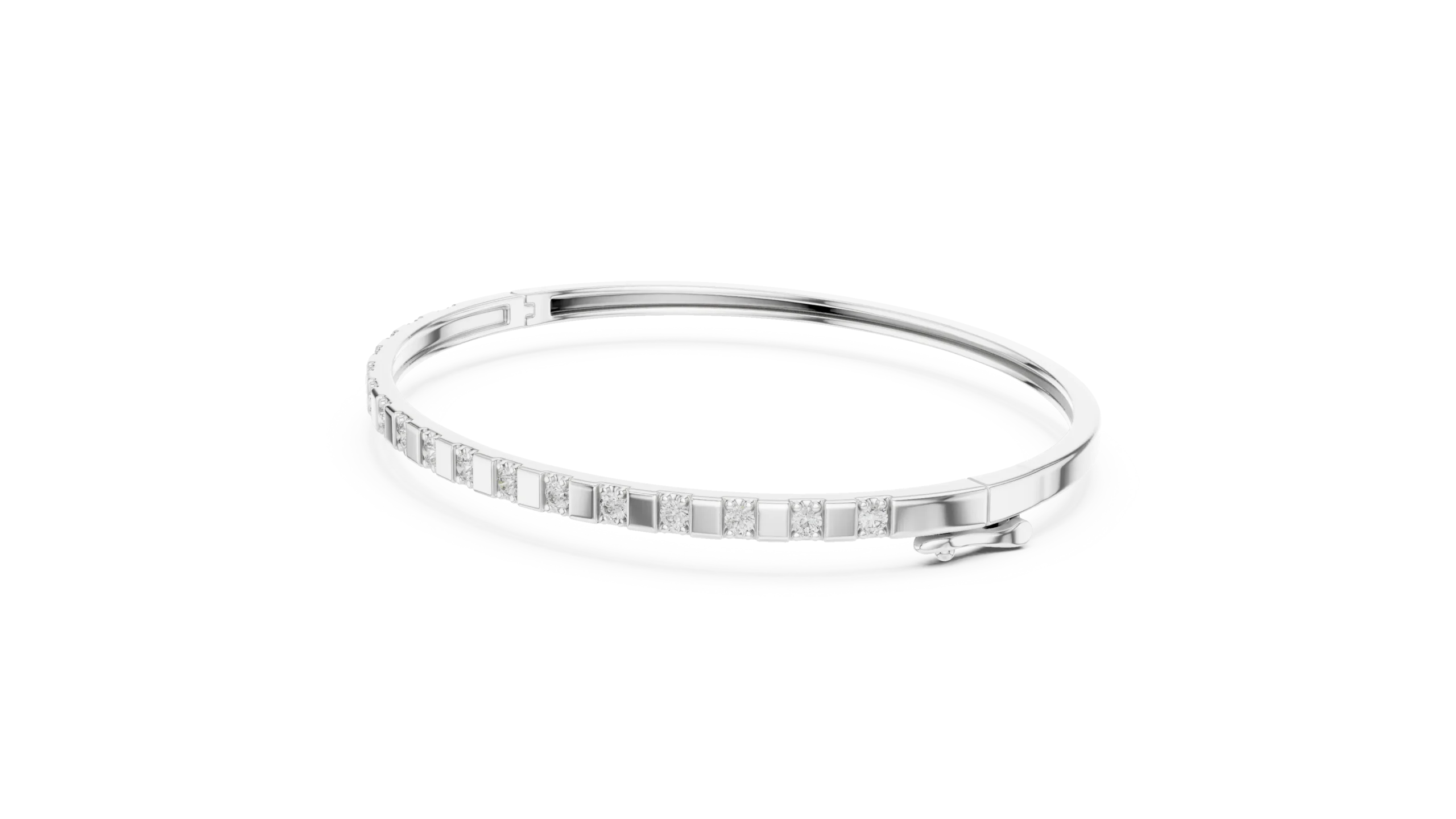 Luminaire White Gold Diamond Tennis Bracelet - Image 4