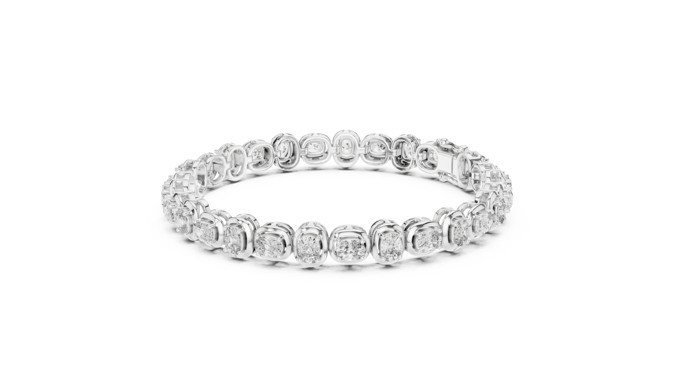 Cushion Halo Diamond Tennis Bracelet