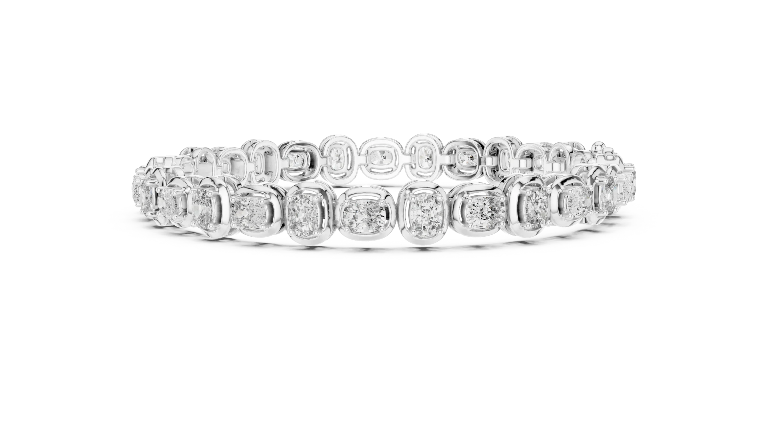 Cushion Halo Diamond Tennis Bracelet - Image 3