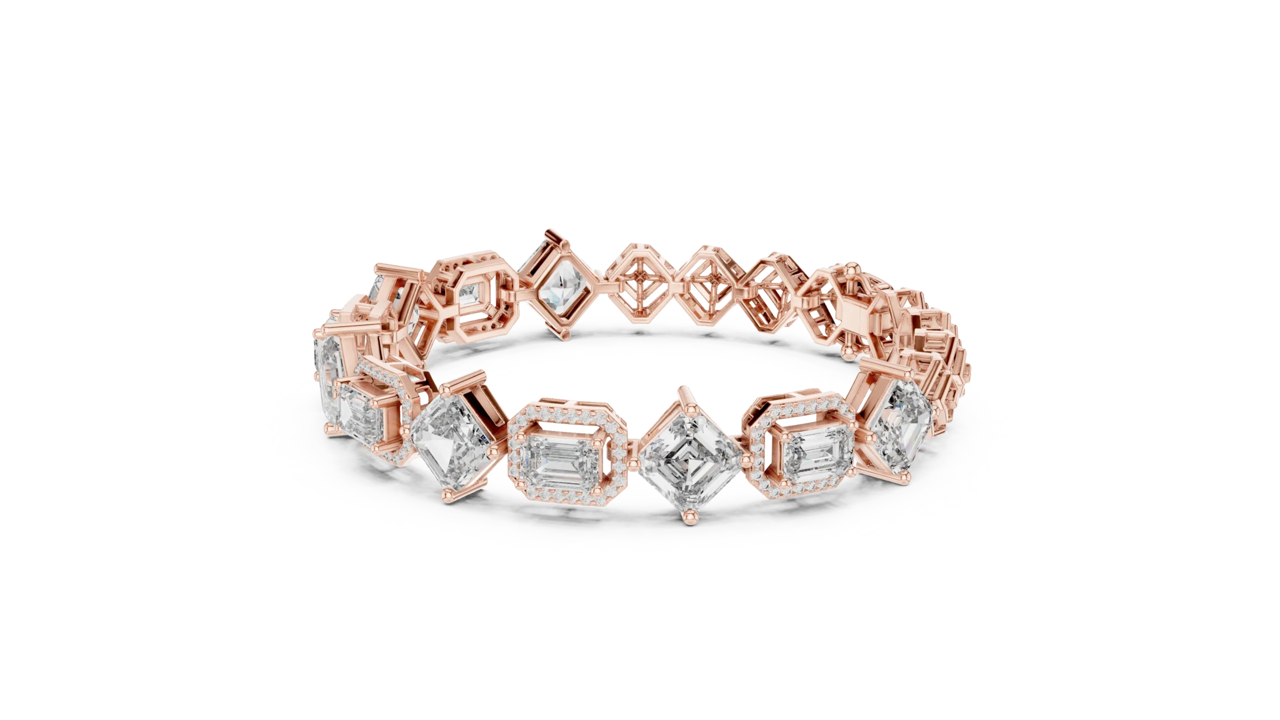 Fancy Mixed-Cut Diamond Eternity Bracelet